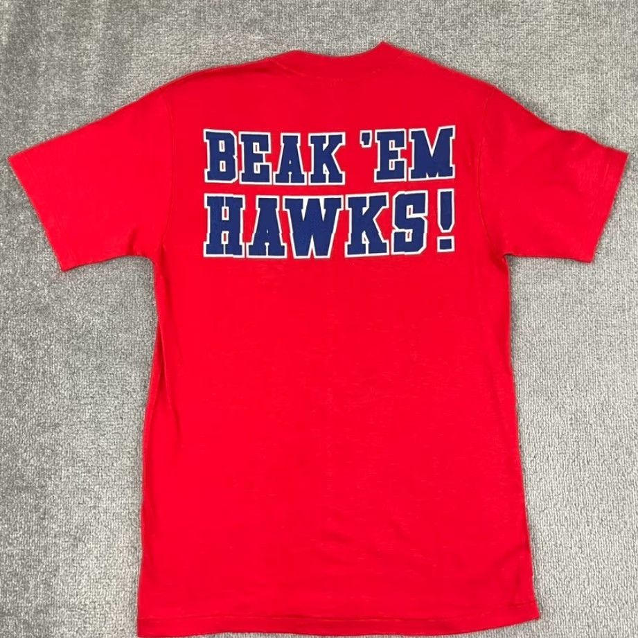 Hanes VINTAGE Kansas University Jayhawks Hanes Beefy-T Shirt Adult Mens Small Red Beak Em Graphic 1985 Size US M / EU 48-50 / 2 - 3 Thumbnail