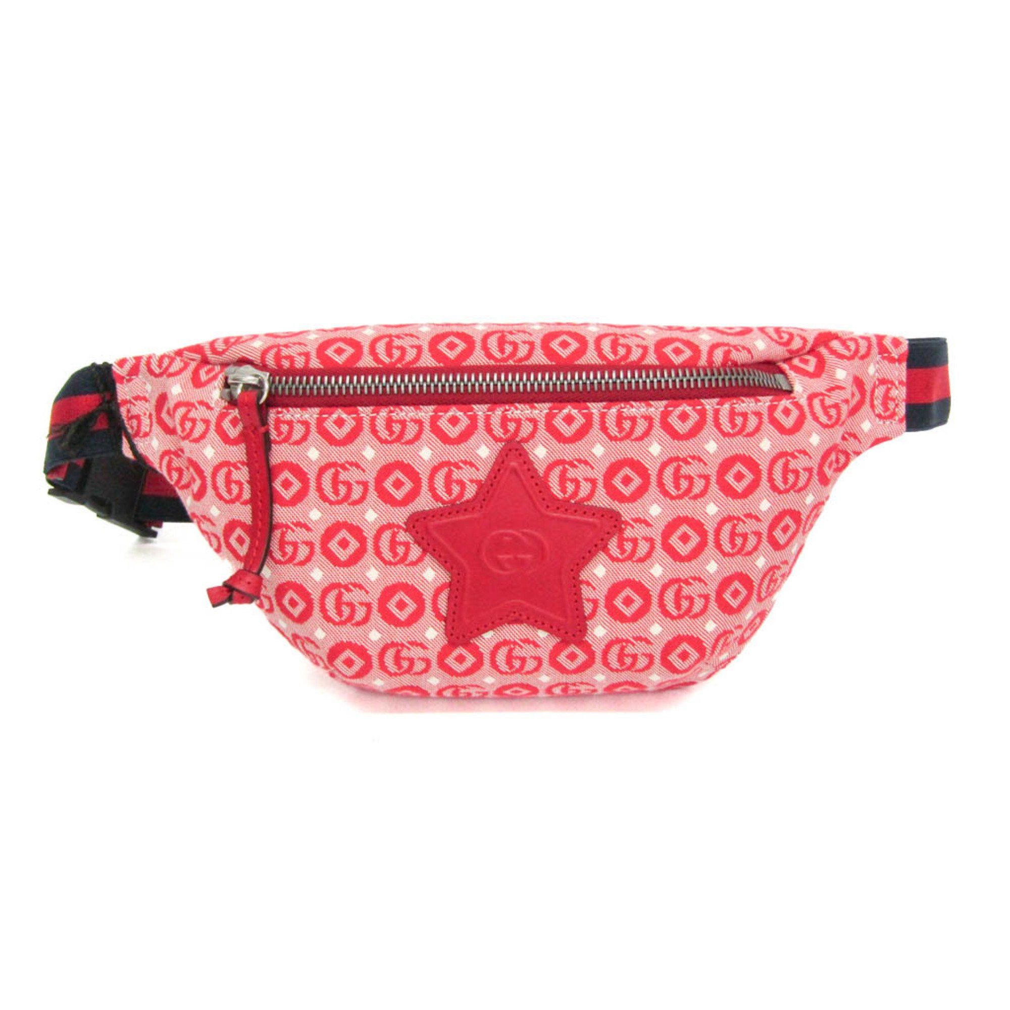 Gucci Interlocking G Childrens Belt Bag 502095 GirlsBoys Canvas Fanny Pack Red Color