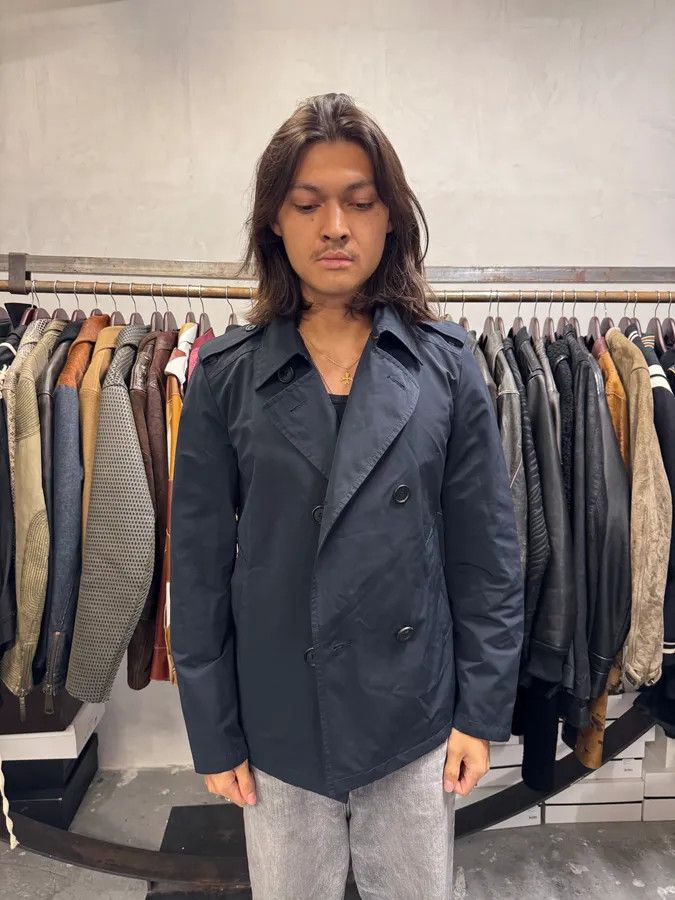 Prada 2000s Prada Navy Asymmetrical Naval Buttoned Rain Jacket Size US M / EU 48-50 / 2 - 2 Thumbnail