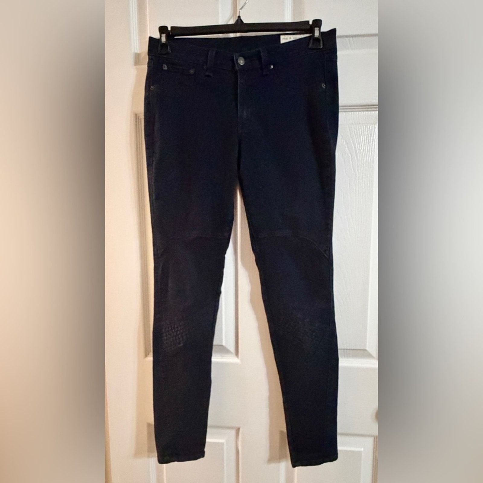 Rag & Bone rag & bone Moto Jeans Women Size 30 Black Biker Knee Stretch Size 30" / US 8 / IT 44 - 1 Thumbnail
