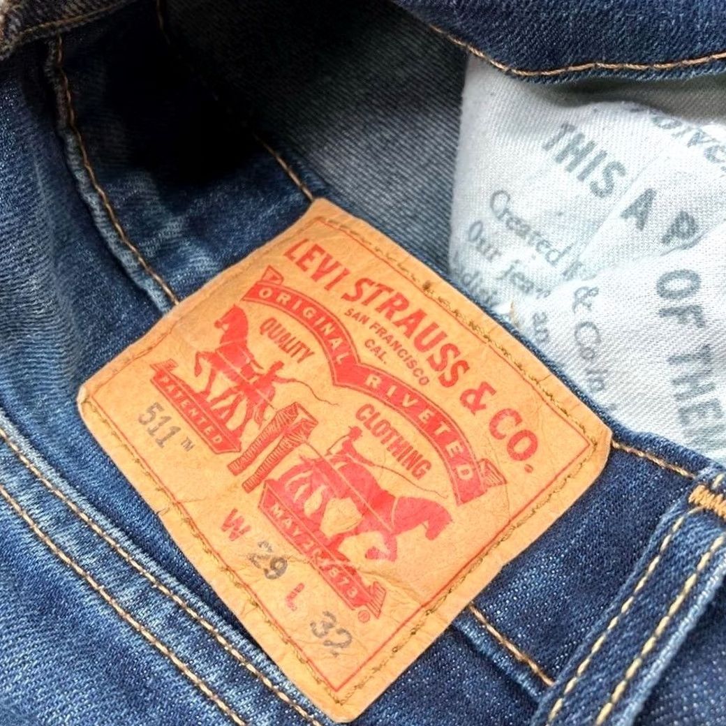 Levi's Levi's Jeans Men 29x32 Slim 511 Ripped Distressed Medium Wash Blue Skinny Denim Inseam 32 Mens Regular Size 29 Size US 29 - 6 Thumbnail