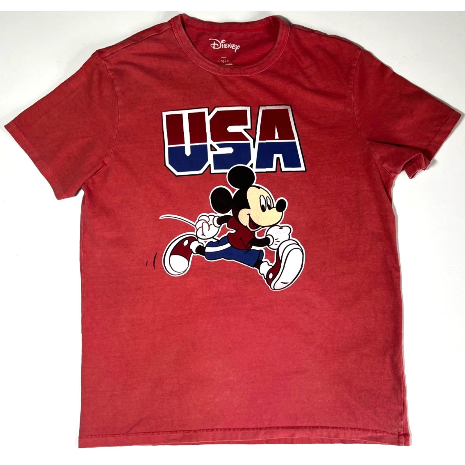 Disney Disney Mickey Mouse Cotton T-Shirt Sz L Men Red USA Cartoon Crew Neck Short Sleeve - Disney x American Eagle Outfitters Size US L / EU 52-54 / 3 - 3 Thumbnail