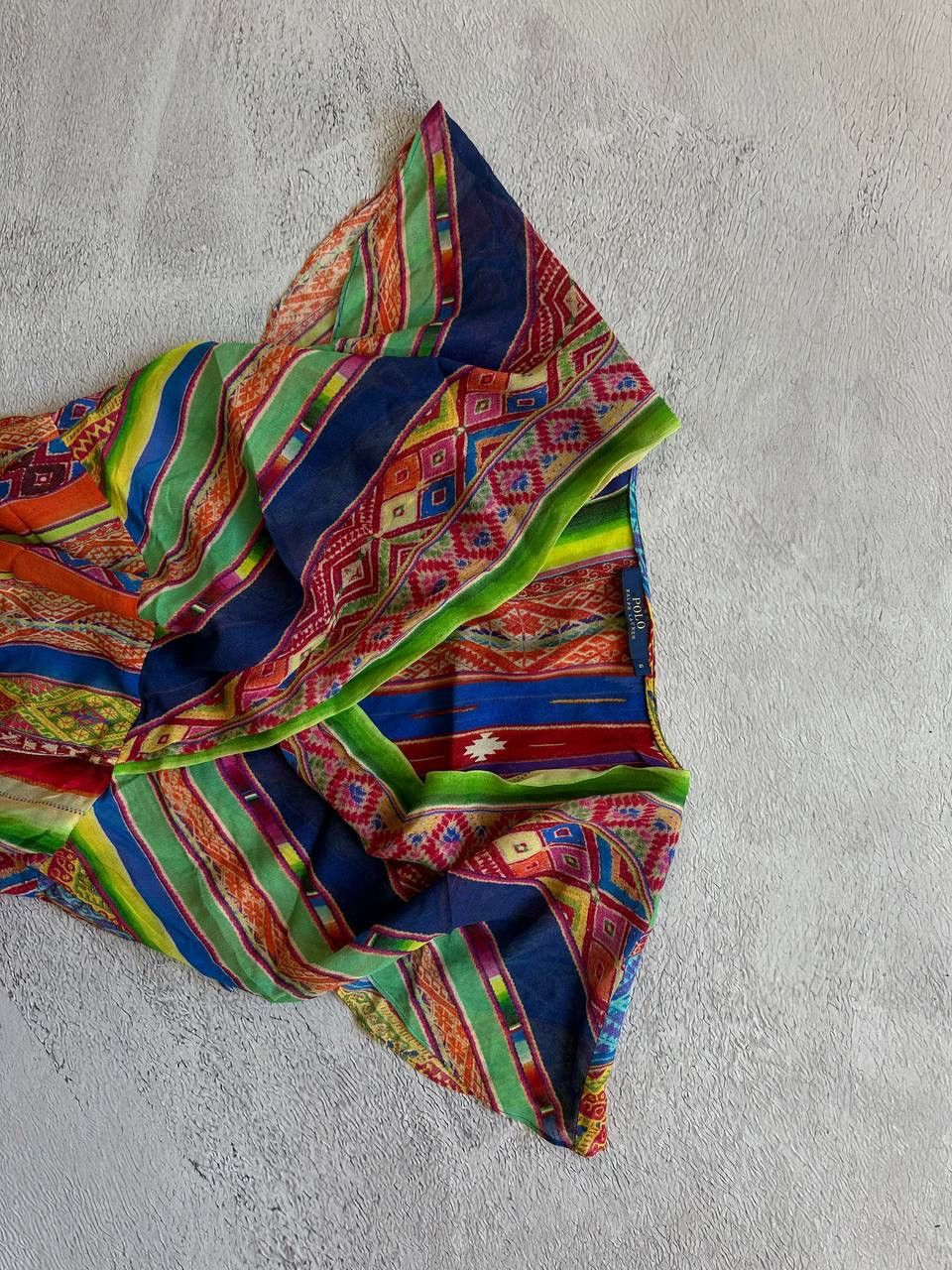 Polo Ralph Lauren Rare! Polo Ralph Lauren Drees Multicolored Silk Asymmetric Size M / US 6-8 / IT 42-44 - 4 Thumbnail