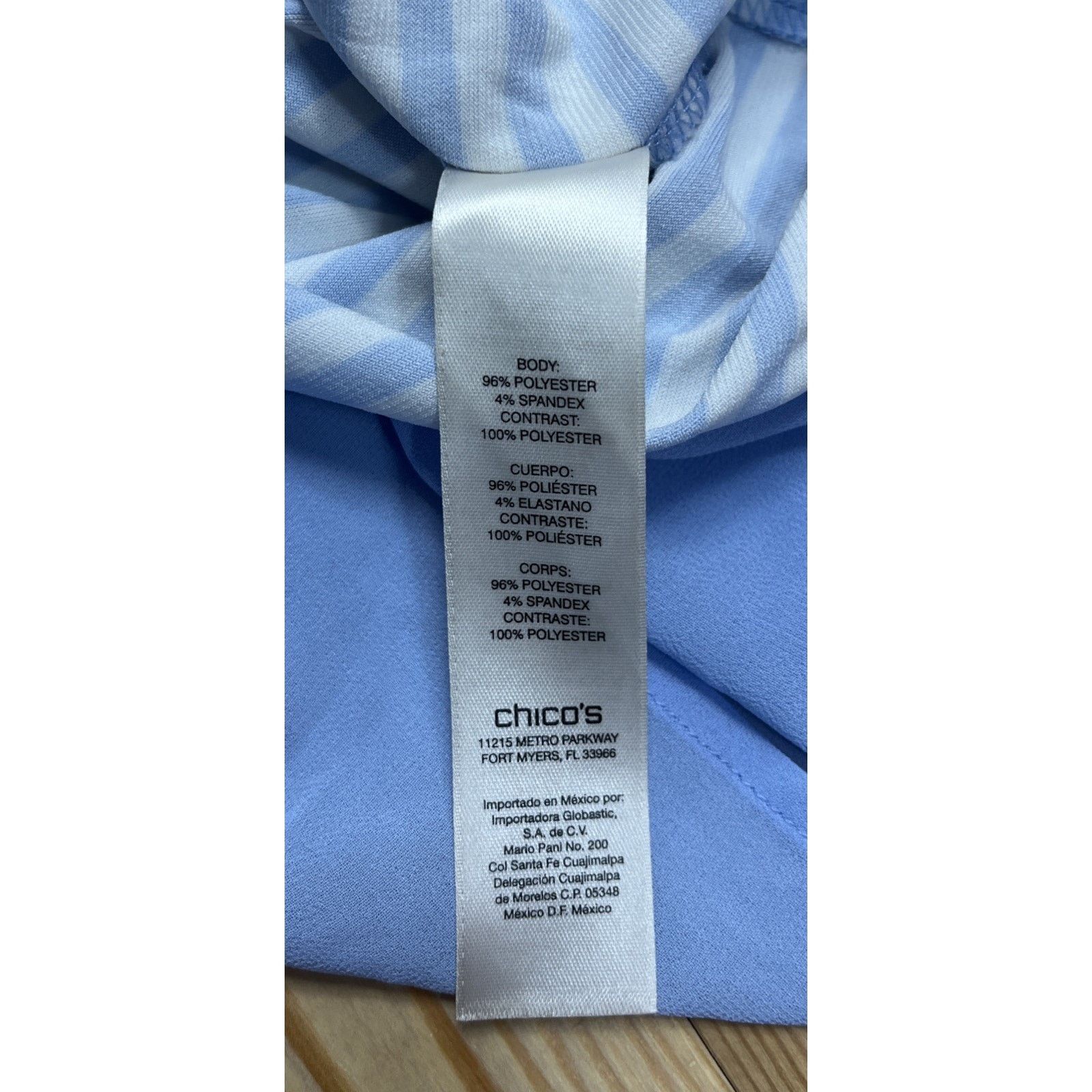 Chicos Chicos Light Blue Stripe 3/4 Sleeve Tunic Top Size 2 Size XS / US 0-2 / IT 36-38 - 7 Thumbnail