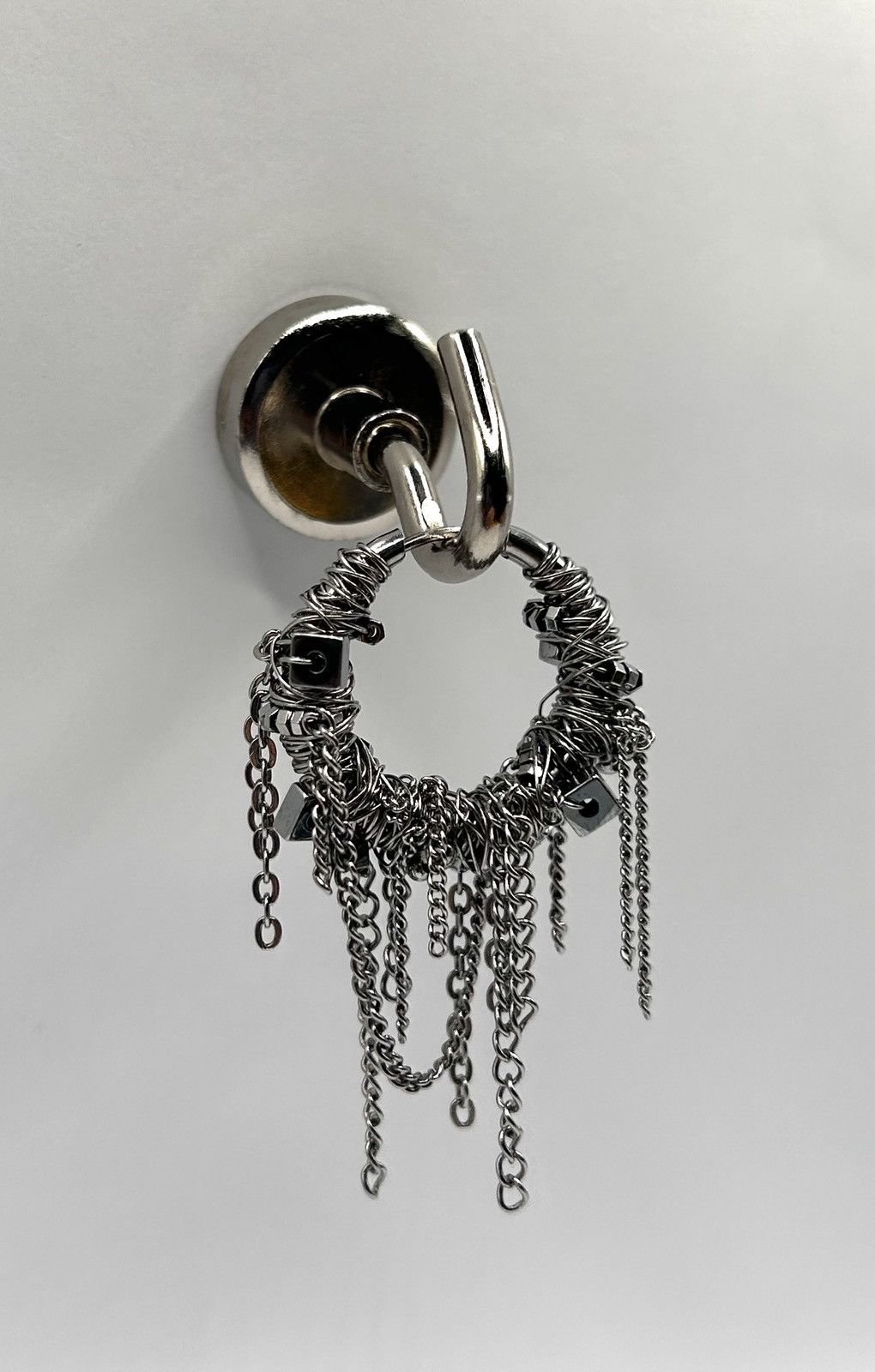 Seditionaries Handmade Stainless Steel Hoop mono Earring Size ONE SIZE - 2 Thumbnail