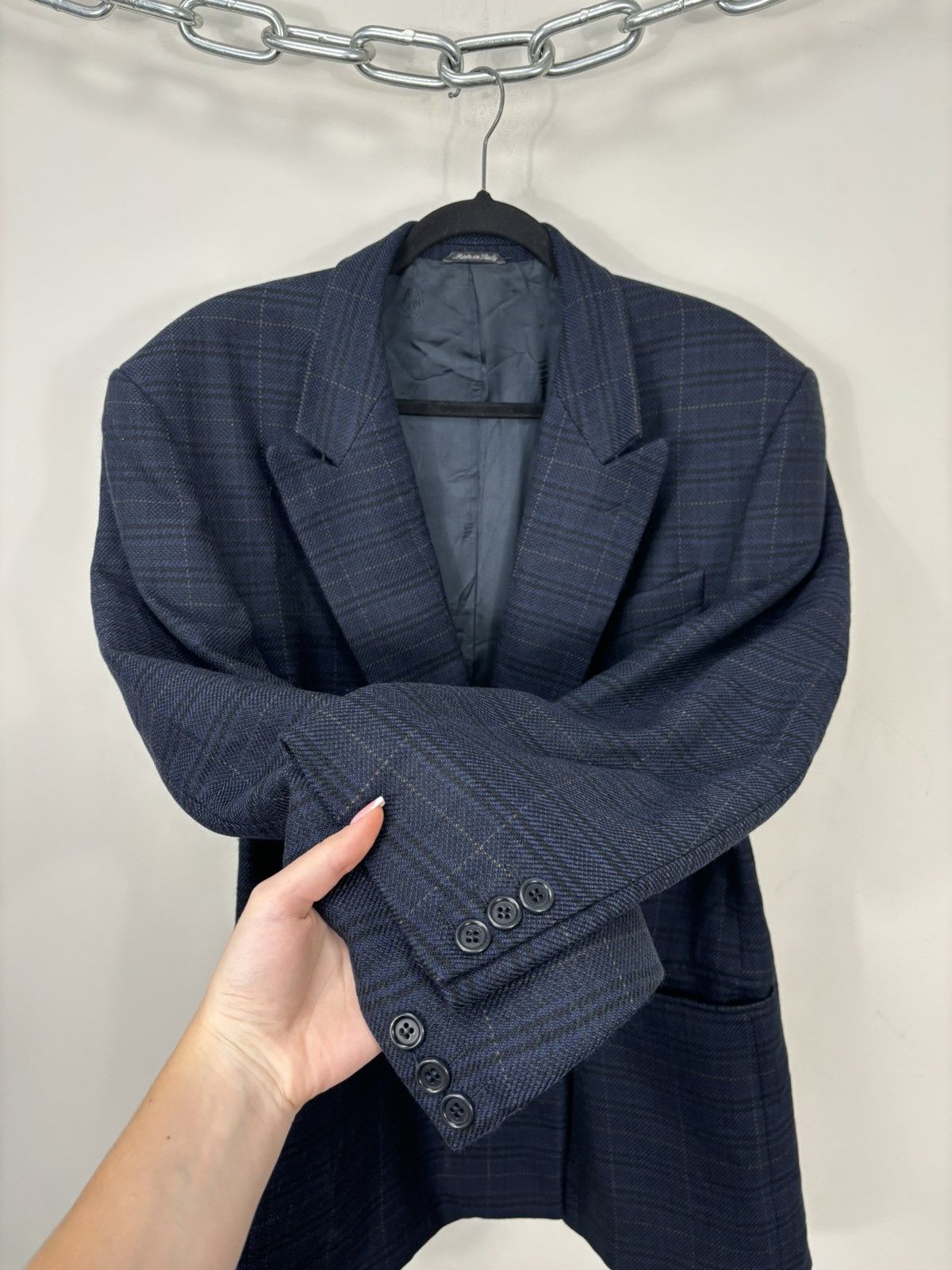 GF Ferre Vintage Gianfranco Ferre 0001 Studio Glen Plaid Wool Blazer Size 46R - 10 Thumbnail