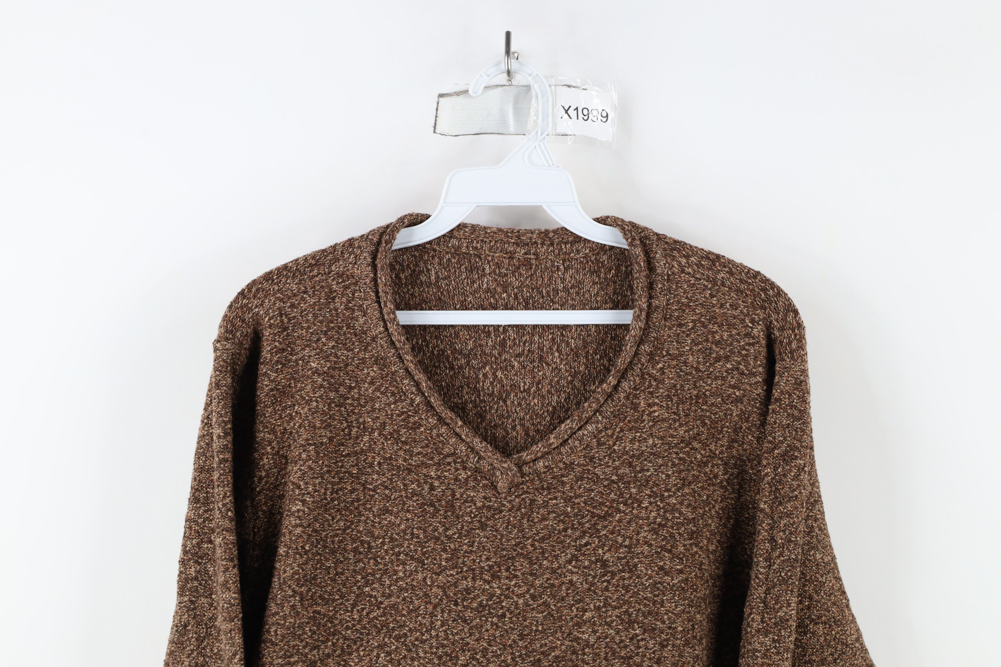 Vintage Vintage 90s Streetwear Marled Knit V-Neck Sweater Brown Size XL / US 12-14 / IT 48-50 - 2 Thumbnail