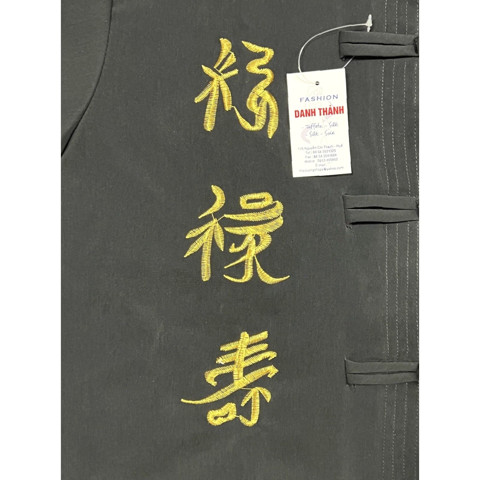 Vintage Danh Thanh Shirt Men’s XL Black Embroidered Dragon Silk NWT Size US XL / EU 56 / 4 - 5 Thumbnail