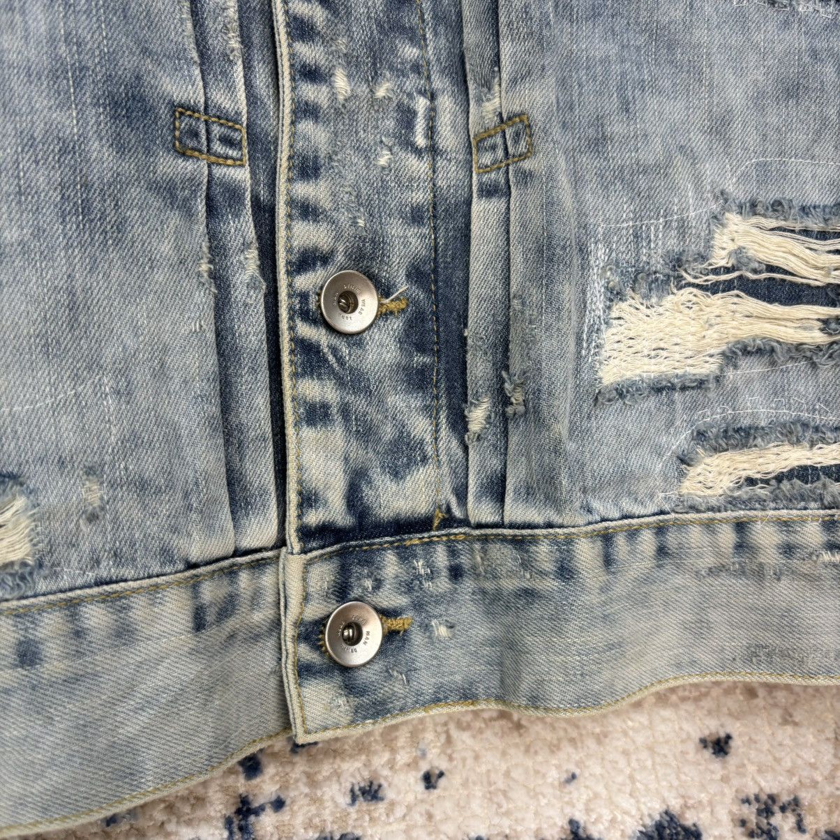 Japanese Brand × Zara Zara Distressed Denim Jean Jacket Type 1 rare design Size US XL / EU 56 / 4 - 5 Thumbnail