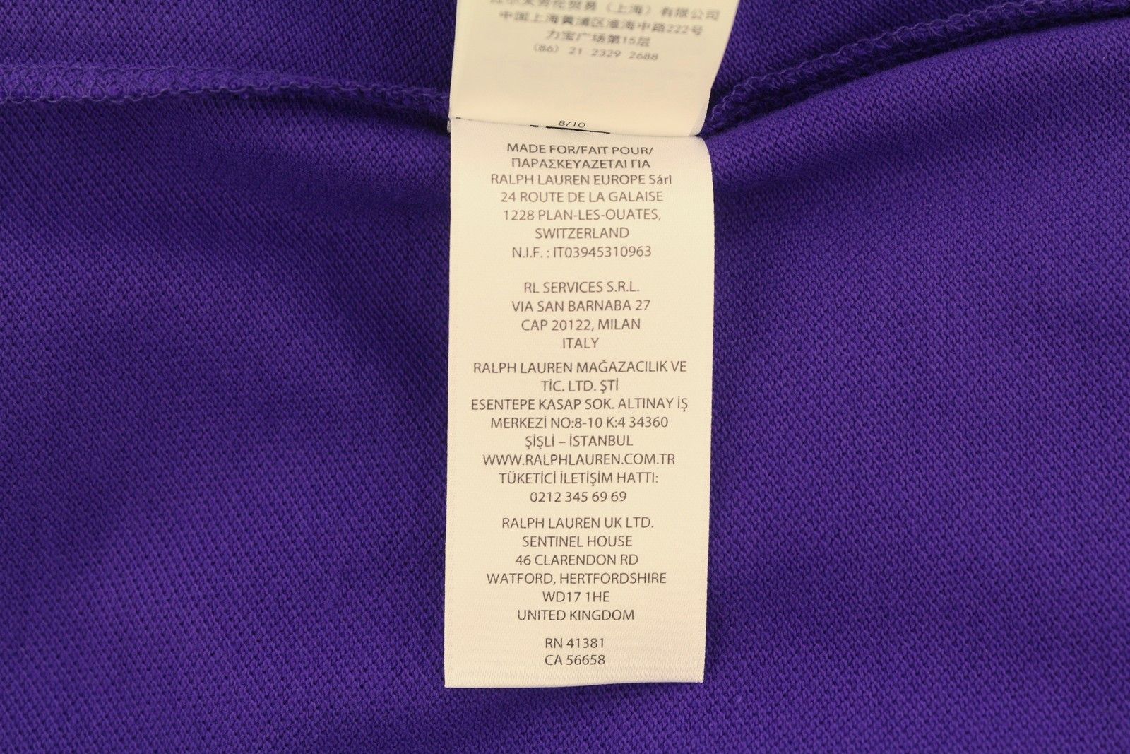 Ralph Lauren SLIM FIT L Purple Cotton Embroidered Logo 87876 Size US L / EU 52-54 / 3 - 12 Thumbnail