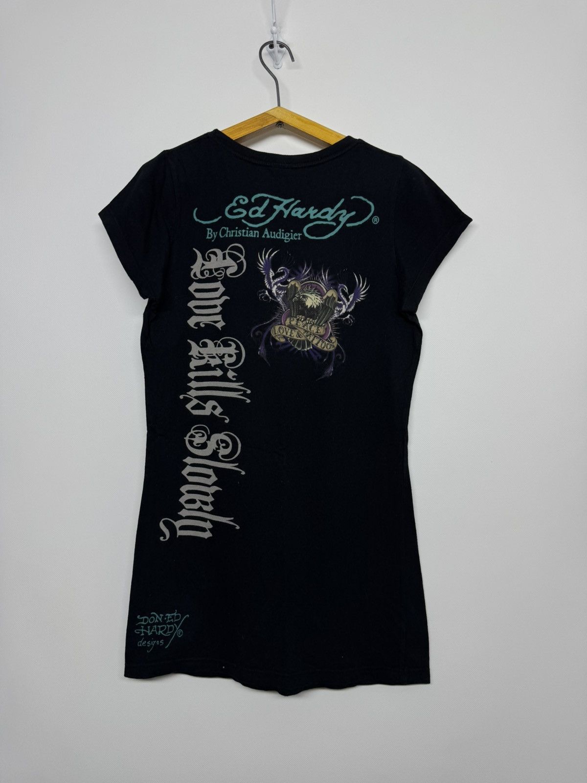 Ed Hardy RARE ED HARDY DOUBLE LOGO T-SHIRT Size M / US 6-8 / IT 42-44 - 2 Thumbnail