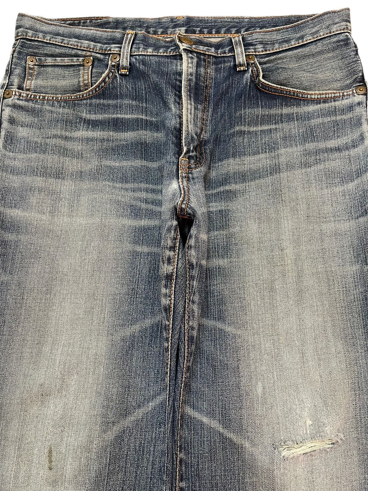 Edwin Vintage Y2K Edwin 504 Faded Wash Distress Wide Leg Relaxed Size US 34 / EU 50 - 3 Thumbnail