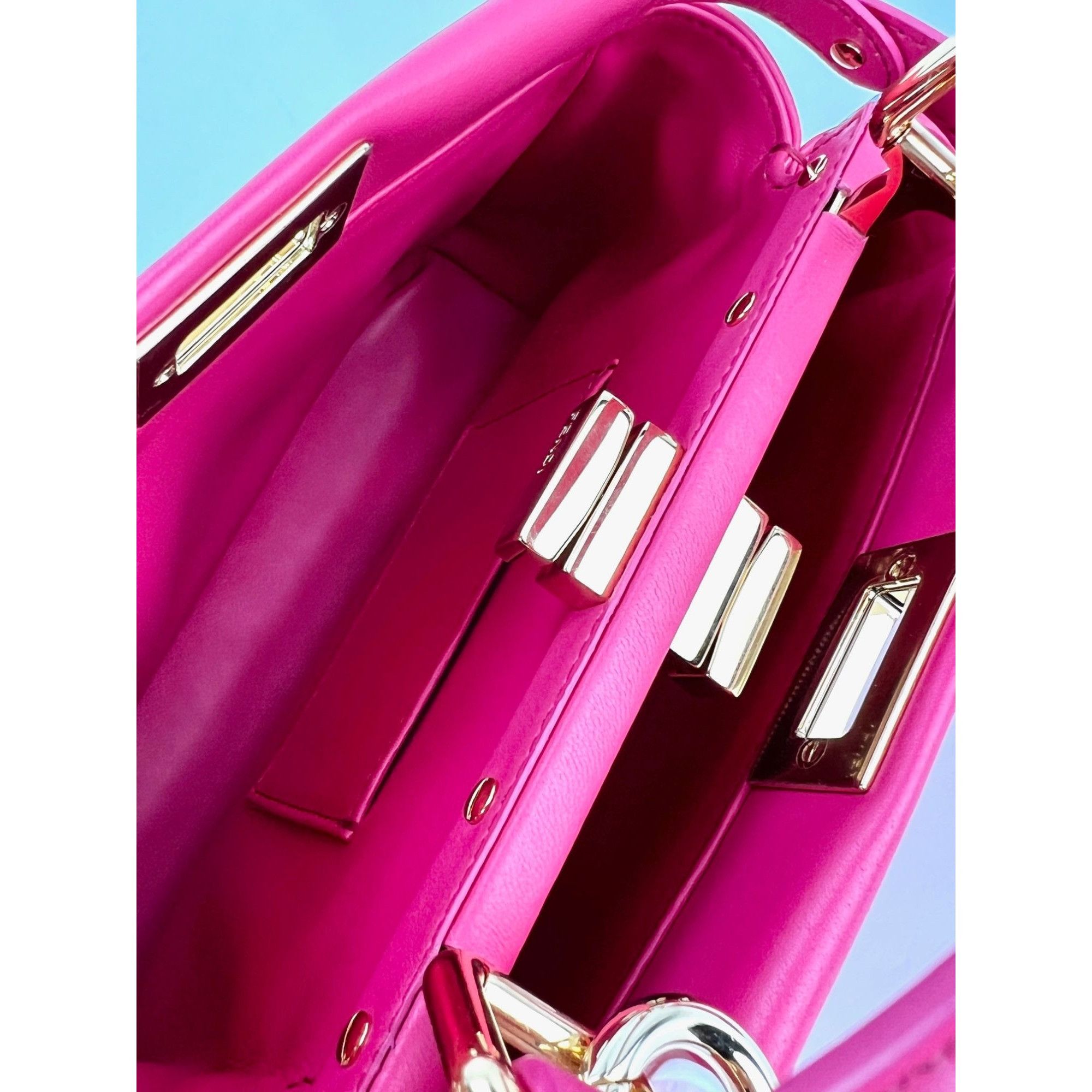 Fendi Fendi Mini Peekaboo Pink Leather Hand Shoulder Bag Size ONE SIZE - 12 Thumbnail