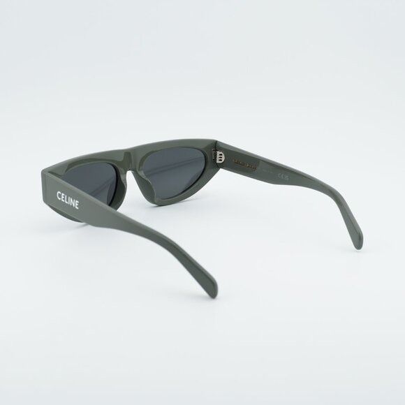 Celine Celine CL40315U 93A Sunglasses Green Geometric Frame, Smoke Size ONE SIZE - 9 Thumbnail