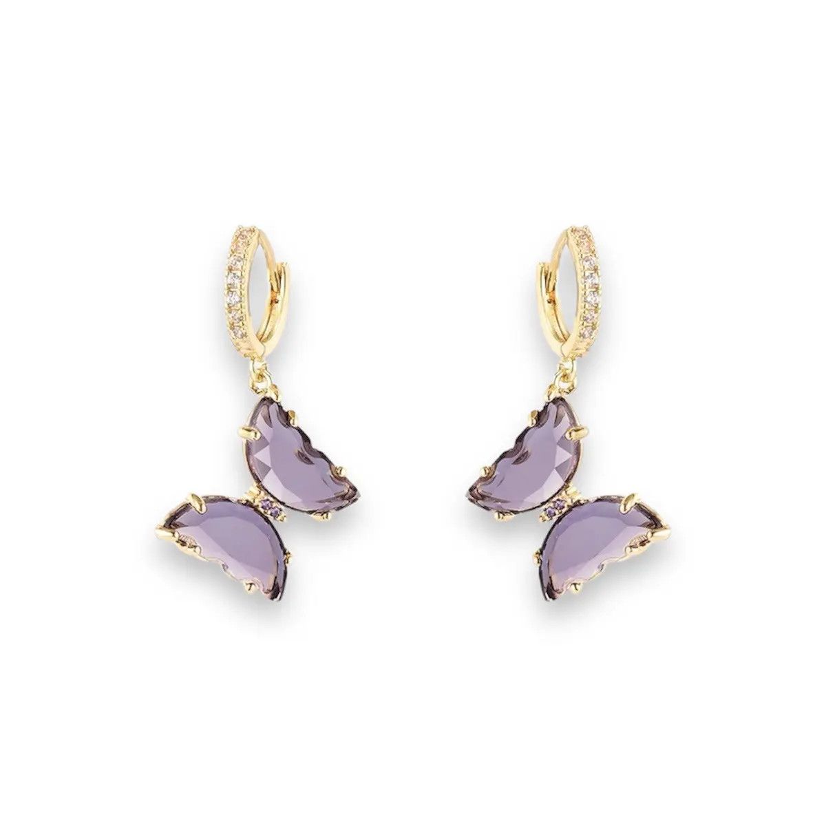Jewelry Purple Butterfly Dangle Drop Earrings for Women Size ONE SIZE - 3 Thumbnail