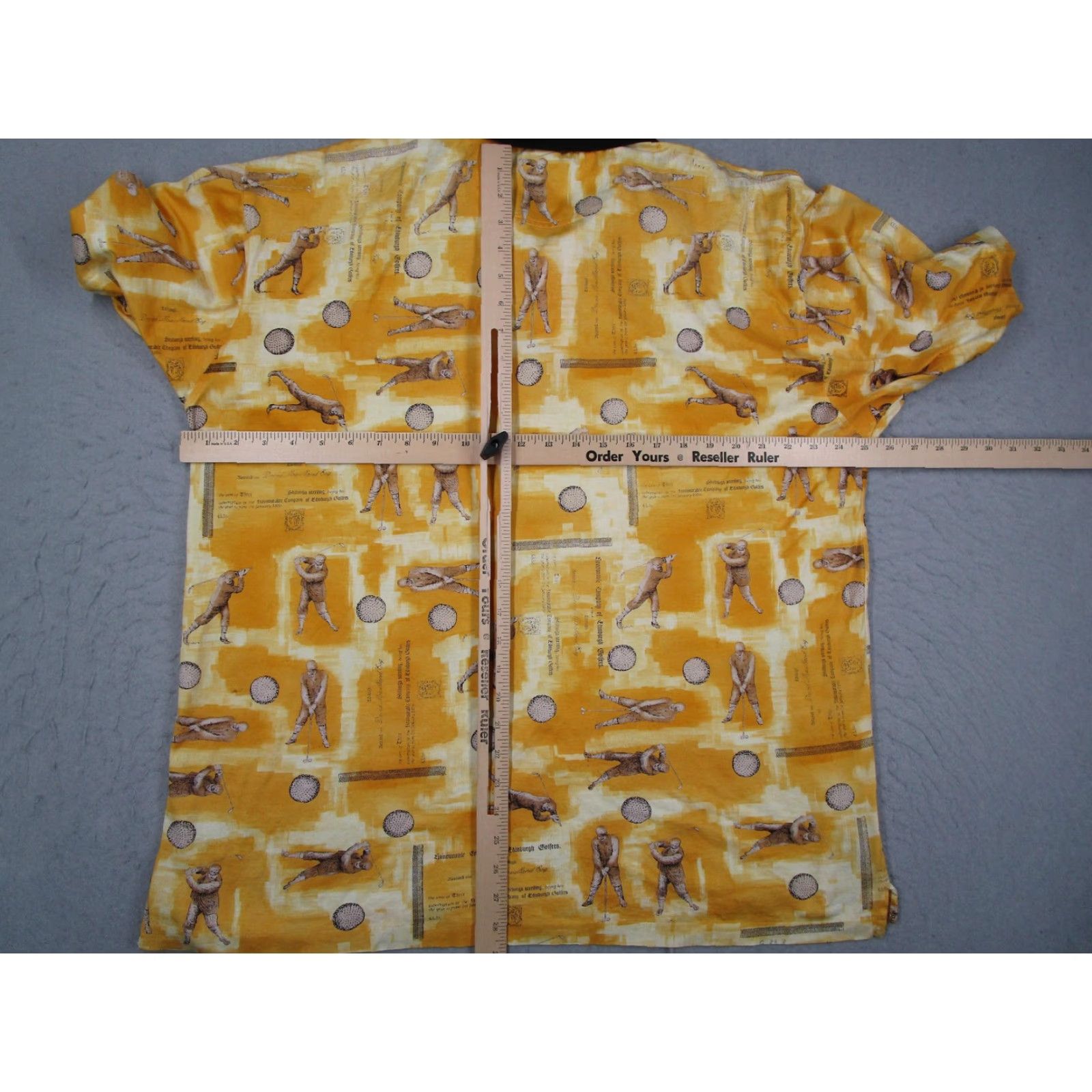 Lyle & Scott VINTAGE Lyle & Scott Polo Shirt Mens XL Yellow Golf All Over Print Made USA 90s Size US XL / EU 56 / 4 - 4 Thumbnail