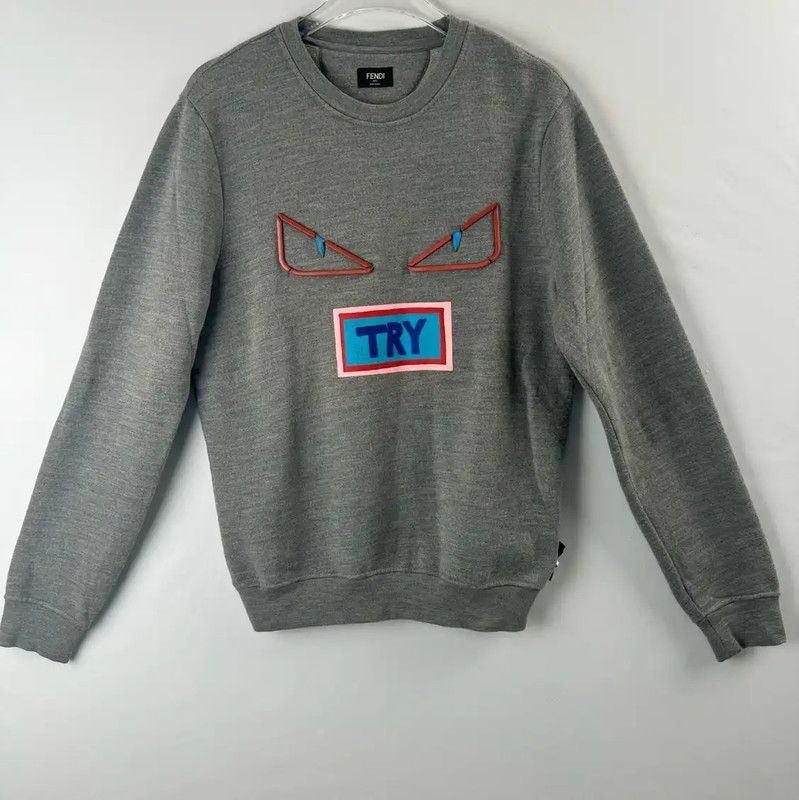 Fendi Fendi Grey Cotton Monster Sweatshirt for Women 0089 Size S / US 4 / IT 40 - 1 Thumbnail