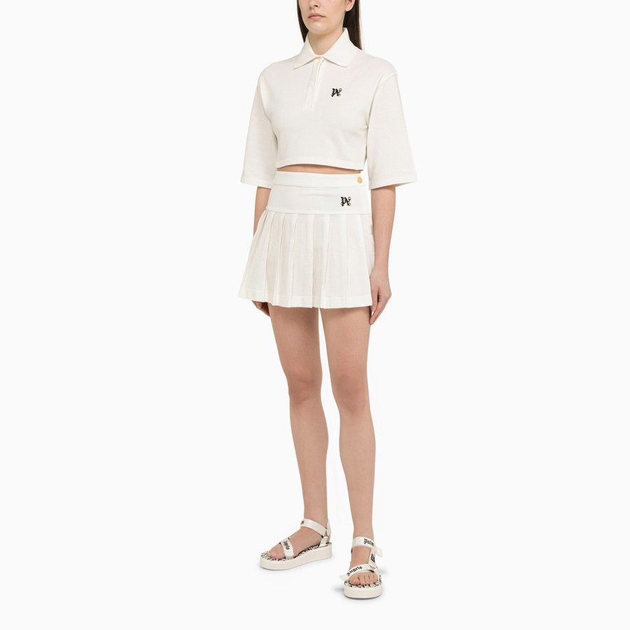 Palm Angels o1d2blof0924 Polos Shirt with Logo In White Size M / US 6-8 / IT 42-44 - 2 Thumbnail