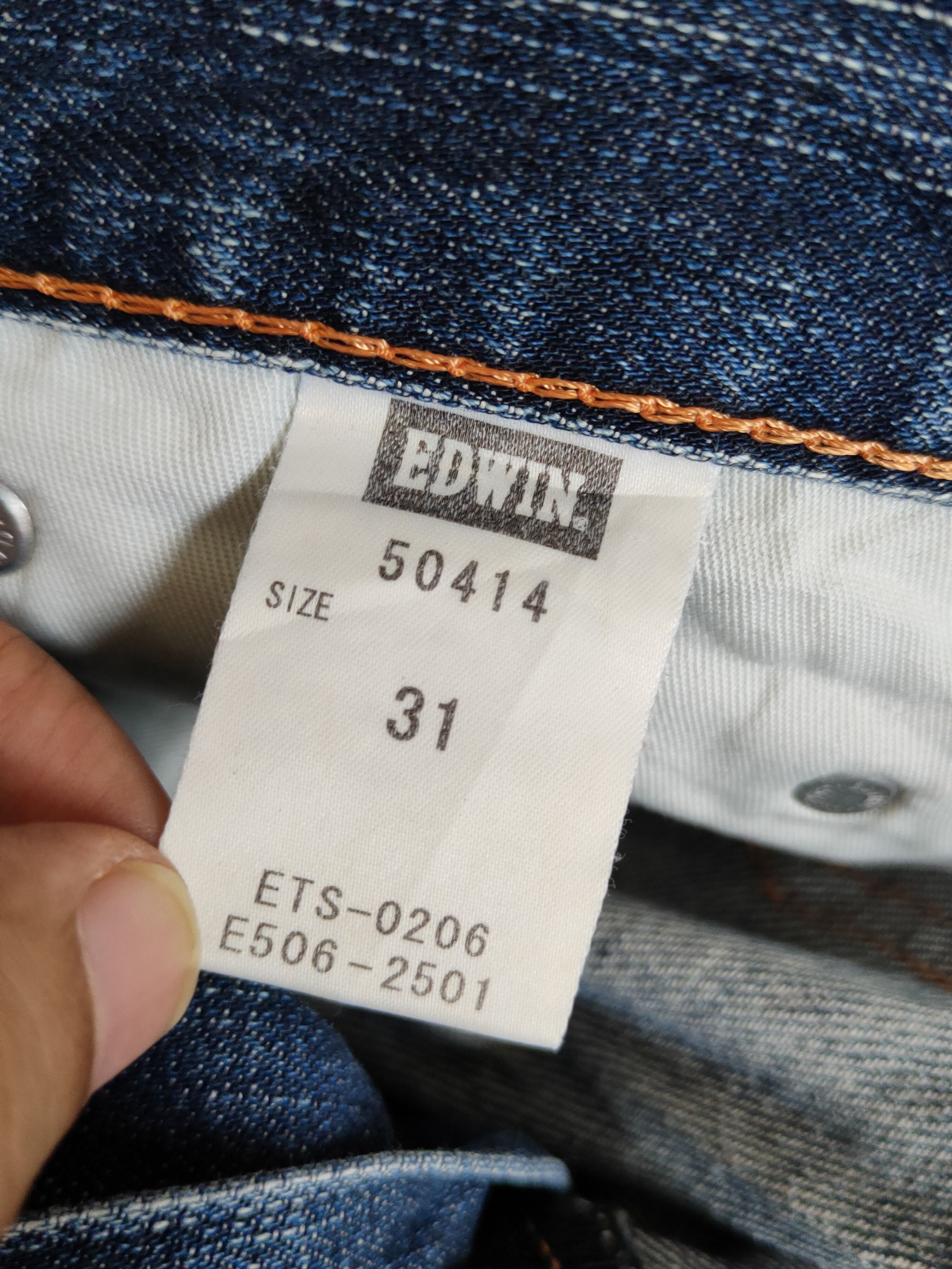 Edwin Edwin Dark Blue Distressed Ripped Jeans #S2198 Size US 31 - 16 Thumbnail