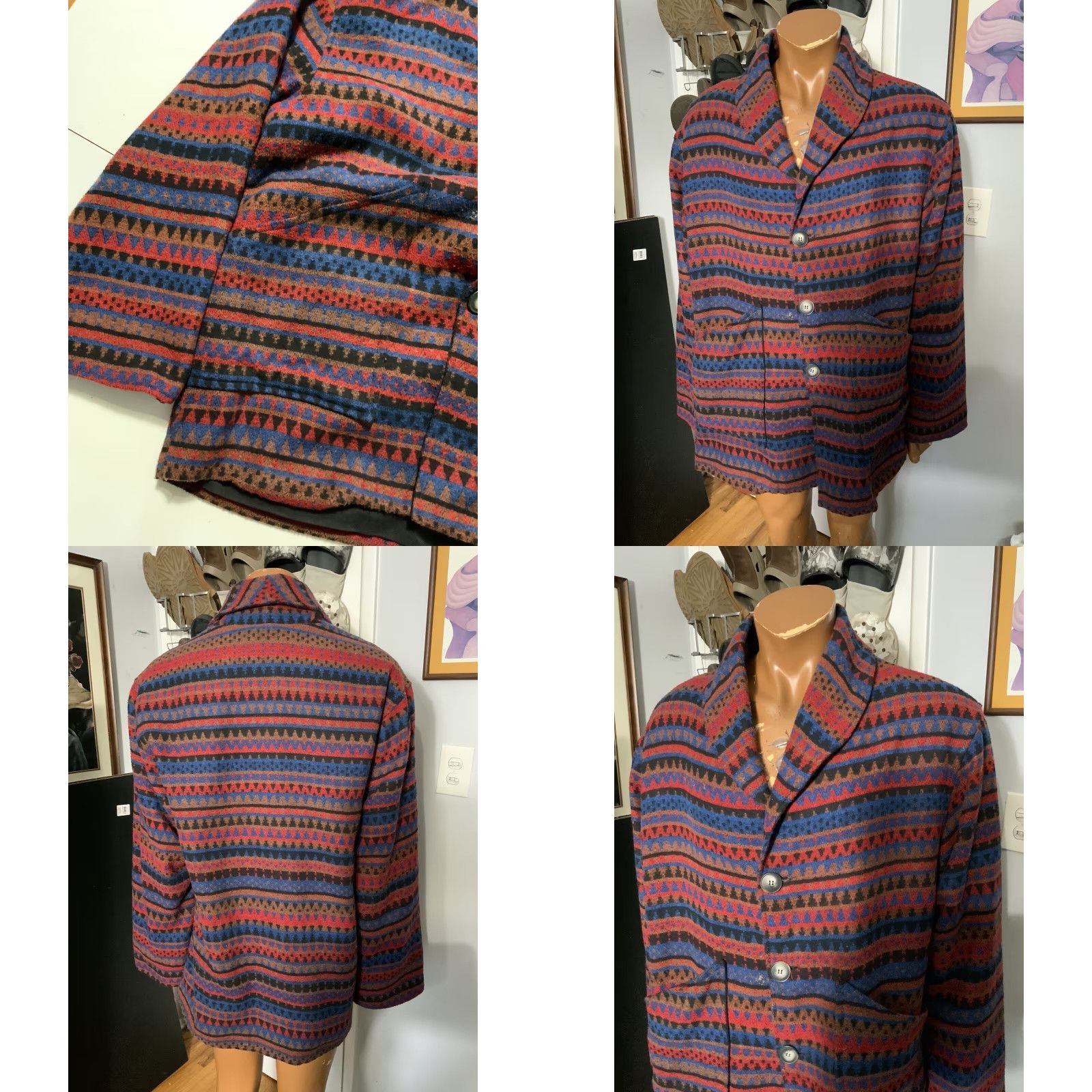 Etro VINTAGE 90s Now Tribal Southwestern Shawl Collar Retro Cardigan Sweater Sz. M Mens Size US M / EU 48-50 / 2 - 8 Thumbnail