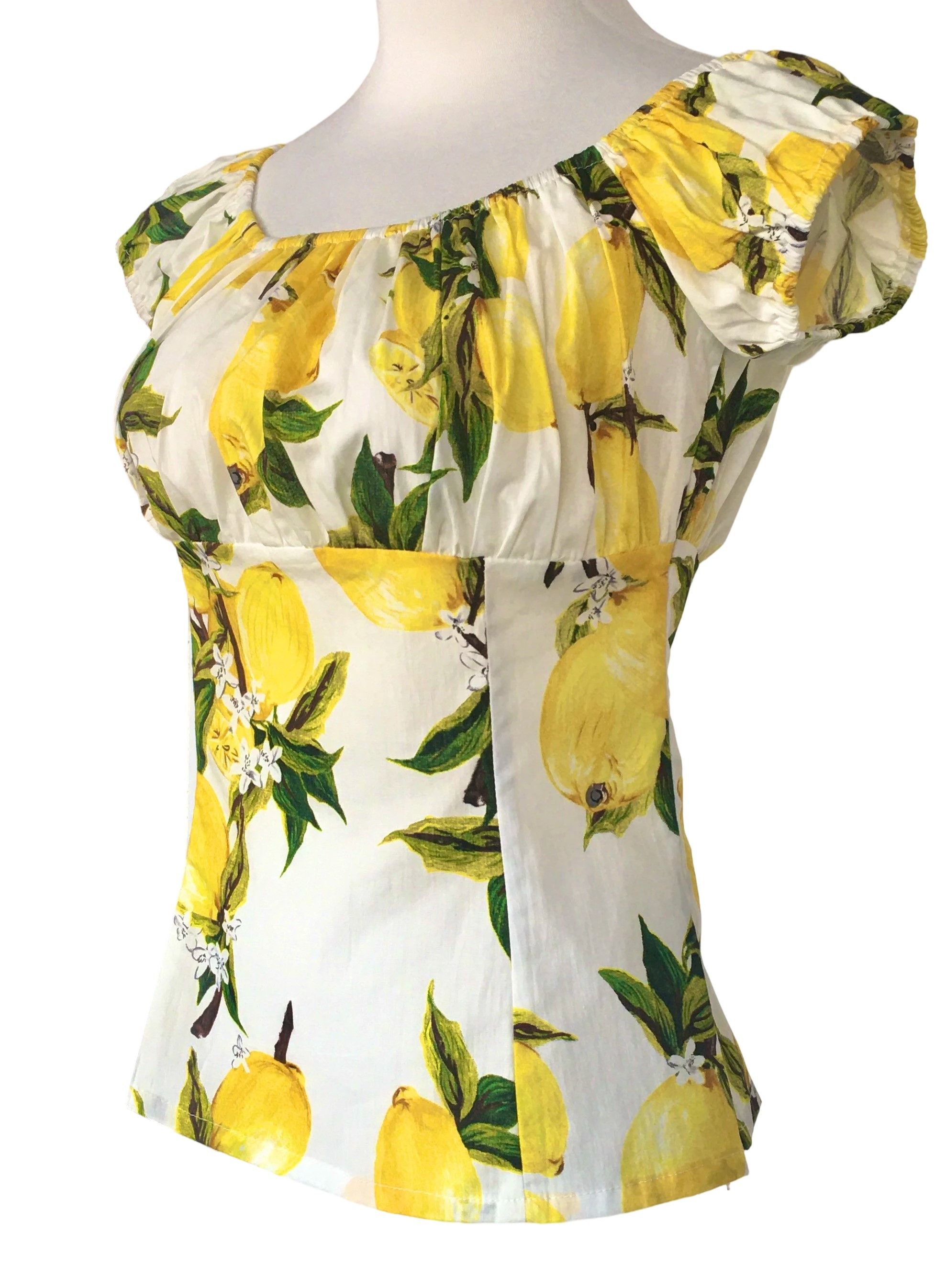 Other Women tops lemon print off shoulder slim fit Size M / US 6-8 / IT 42-44 - 2 Thumbnail