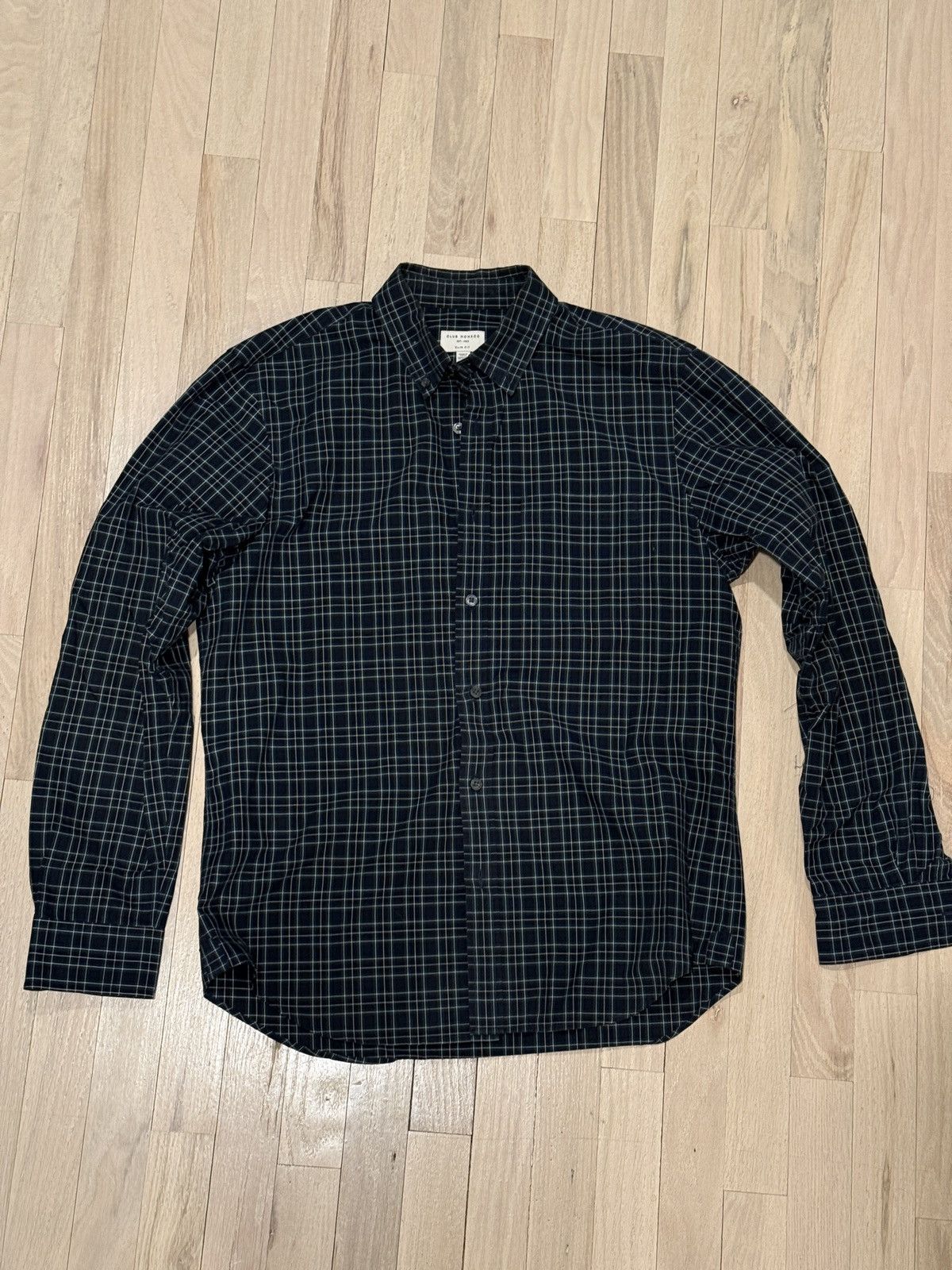 Club Monaco Dark Plaid Shirt Size US M / EU 48-50 / 2 - 1 Thumbnail
