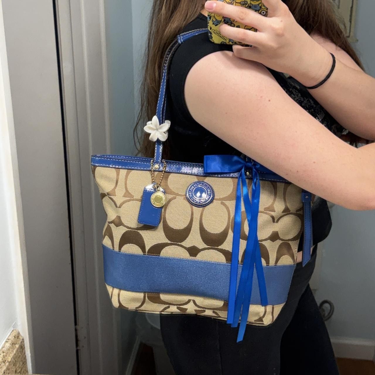 Coach Y2K Coach Blue & Brown Monogramed Mini Tote Size ONE SIZE - 8 Thumbnail
