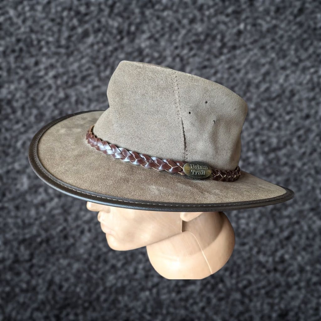Vintage Urban Trail Cowboy Mens Leather Hat M Brown Size ONE SIZE - 1 Thumbnail