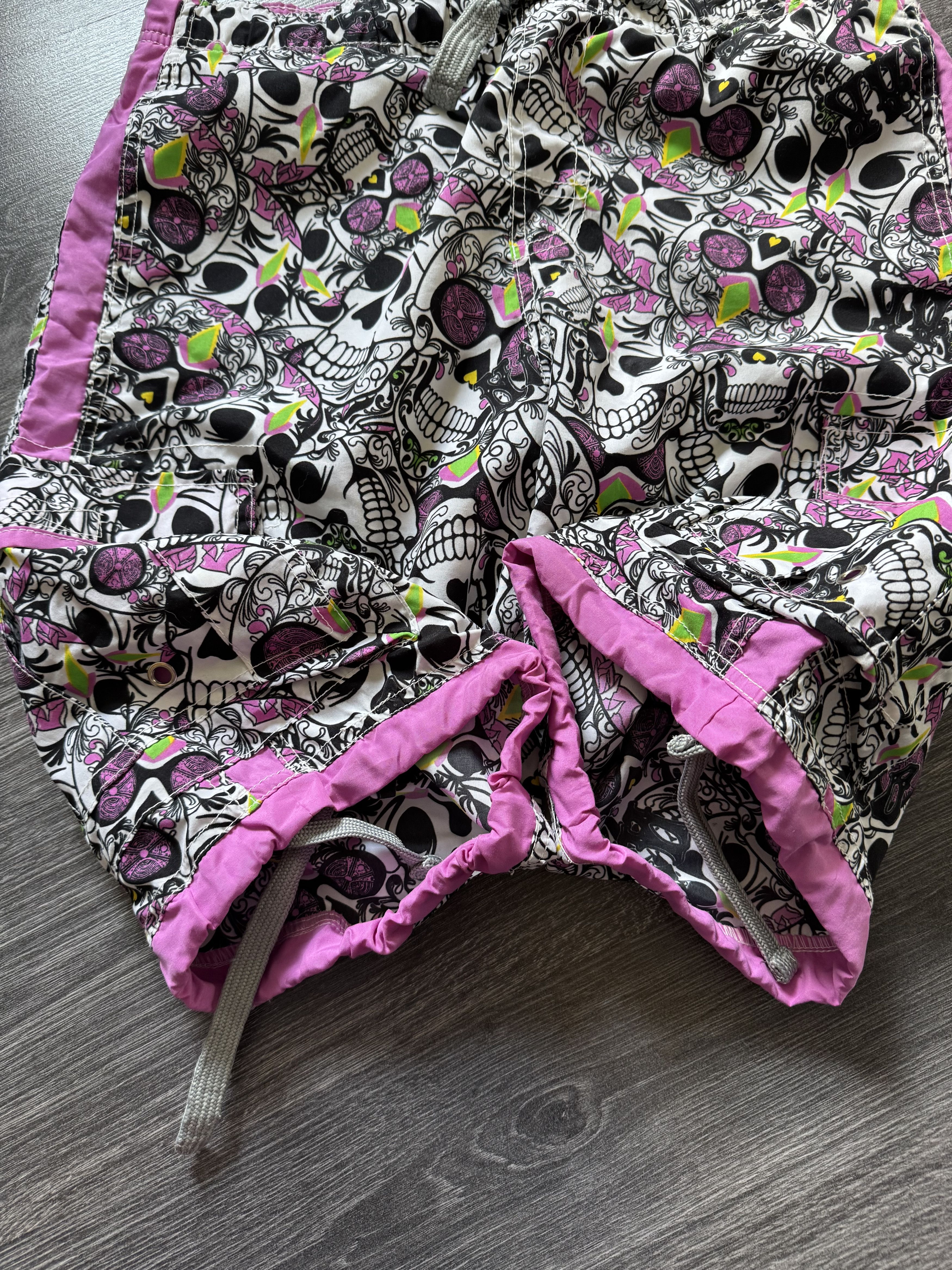 Billabong Vintage No Fear Skulls Print Cargo Shorts Y2K Size US 30 / EU 46 - 5 Thumbnail