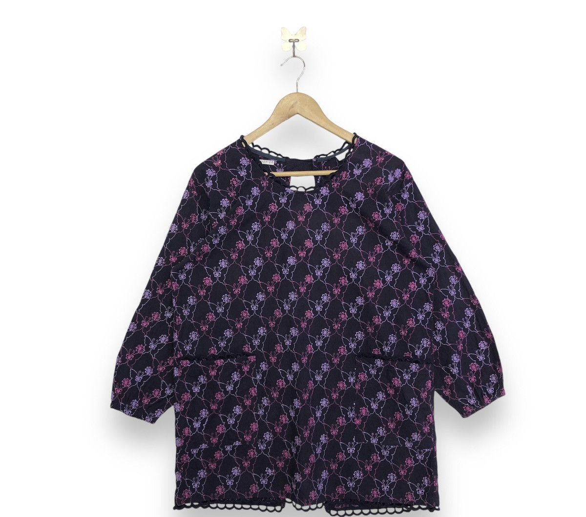 Hanae Mori Hanae Mori Motive Floral Women Blouses Dress Size L / US 10 / IT 46 - 1 Thumbnail