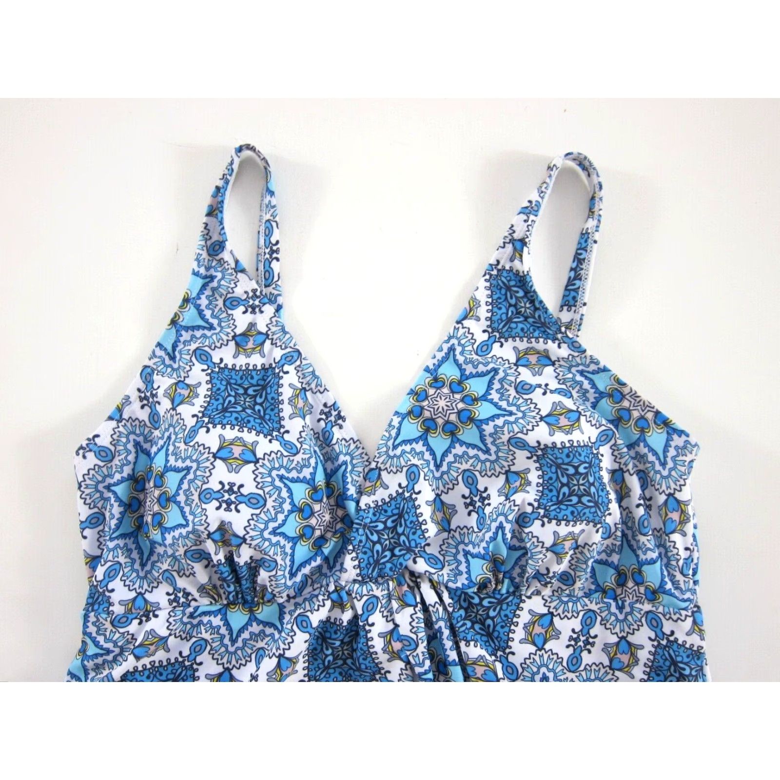 Nicole Miller Nicole Miller Studio Blue White Paisley One Piece Swimsuit Dress Women Large Size L / US 10 / IT 46 - 5 Thumbnail