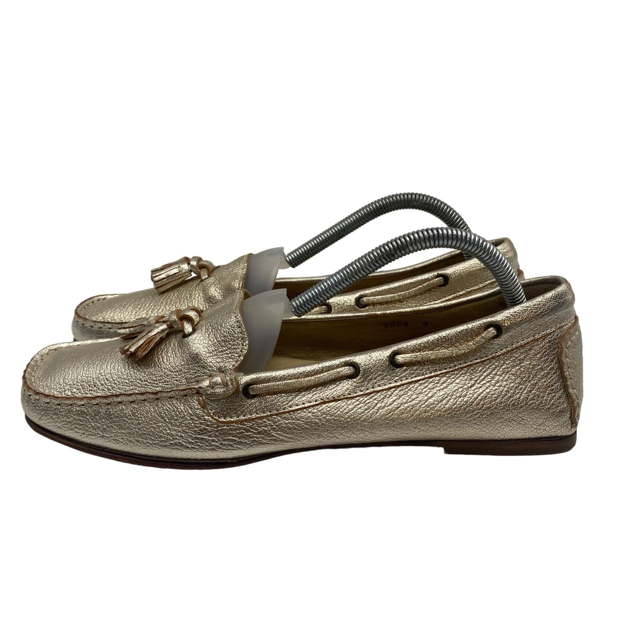 Saks Fifth Avenue Saks Fifth Avenue Gold Leather Tassel Loafer Made in Italy W Size US 9 / IT 39 - 2 Thumbnail