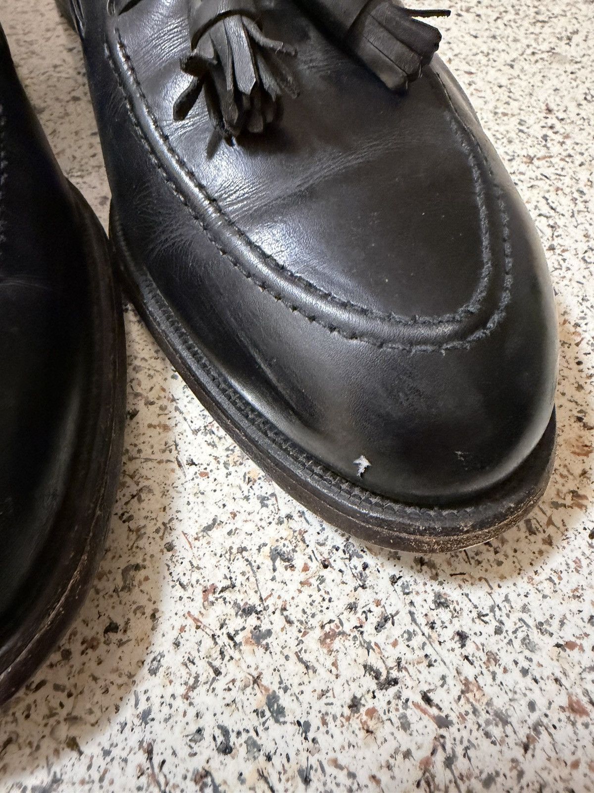 Alden Black Calfskin Tassel Loafers Size US 12 / EU 45 - 8 Thumbnail
