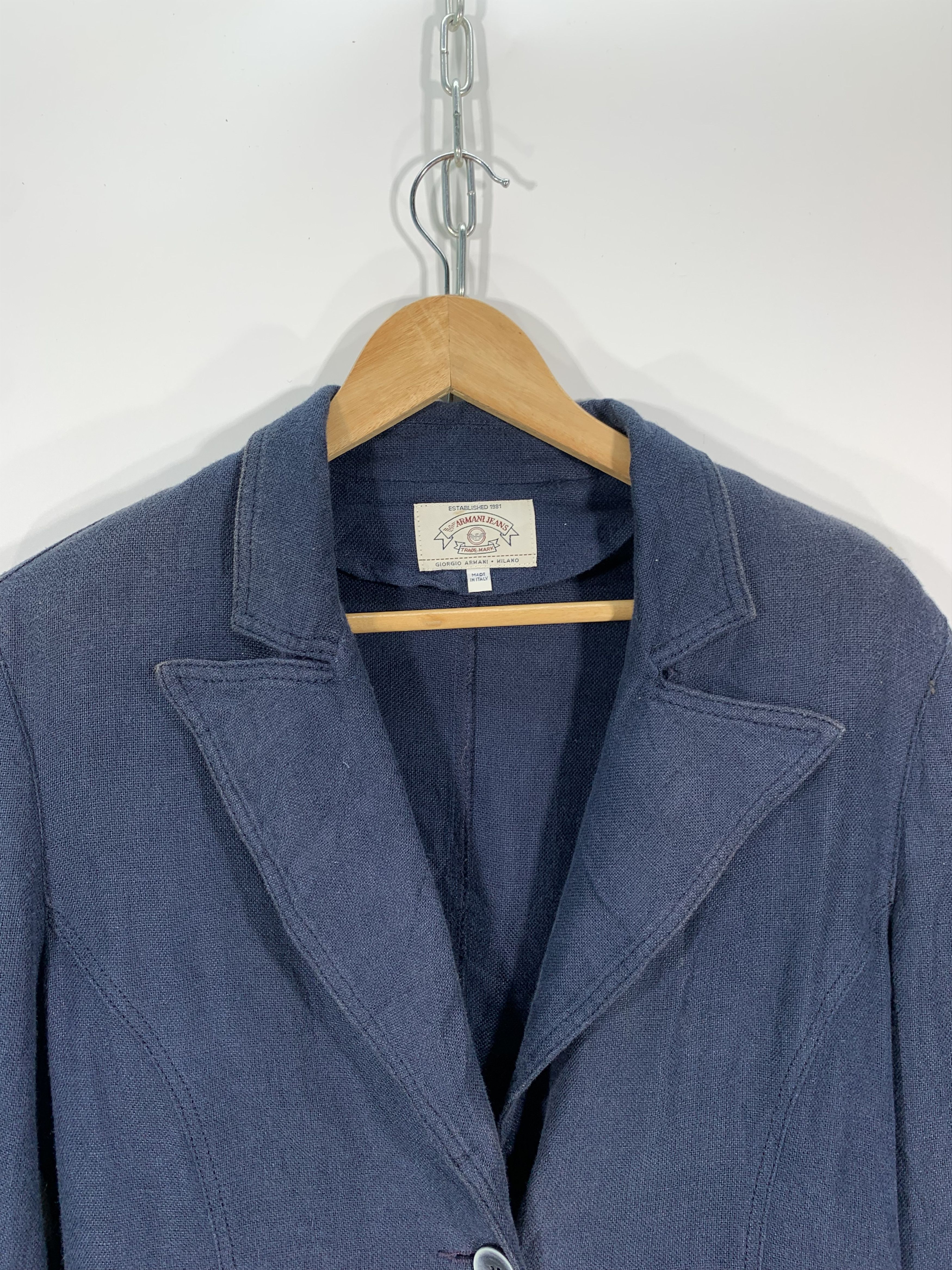 Giorgio Armani ⚡️Vintage Armani Jacket Faded Blue Size US S / EU 44-46 / 1 - 5 Thumbnail