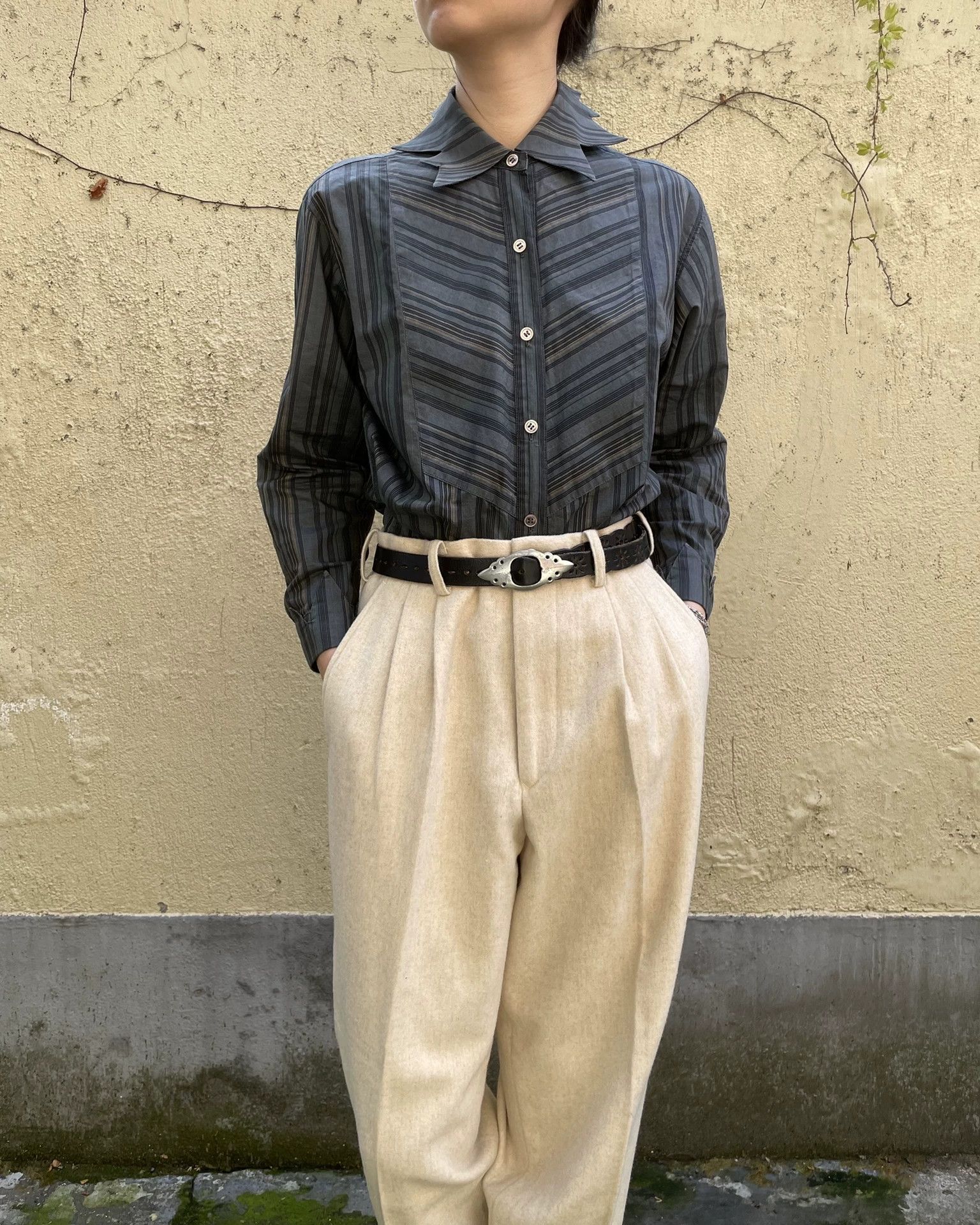 Kenzo KENZO 1980s Zigzag Pointed Collar Shirt Size M / US 6-8 / IT 42-44 - 2 Thumbnail