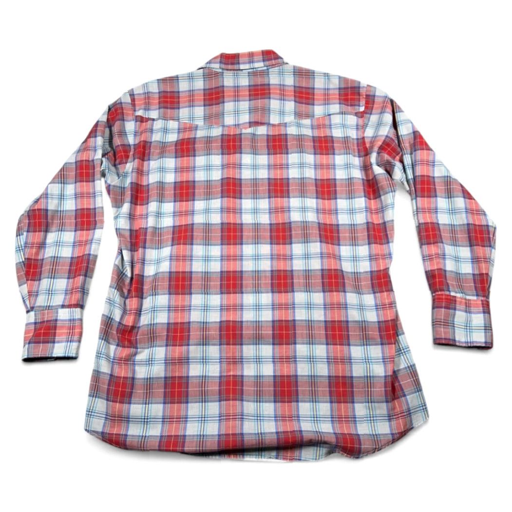 Vintage VINTAGE Open Range Western Shirt XL Adult Red Plaid Pearl Snap 90s Shirt Mens Size US XL / EU 56 / 4 - 3 Thumbnail