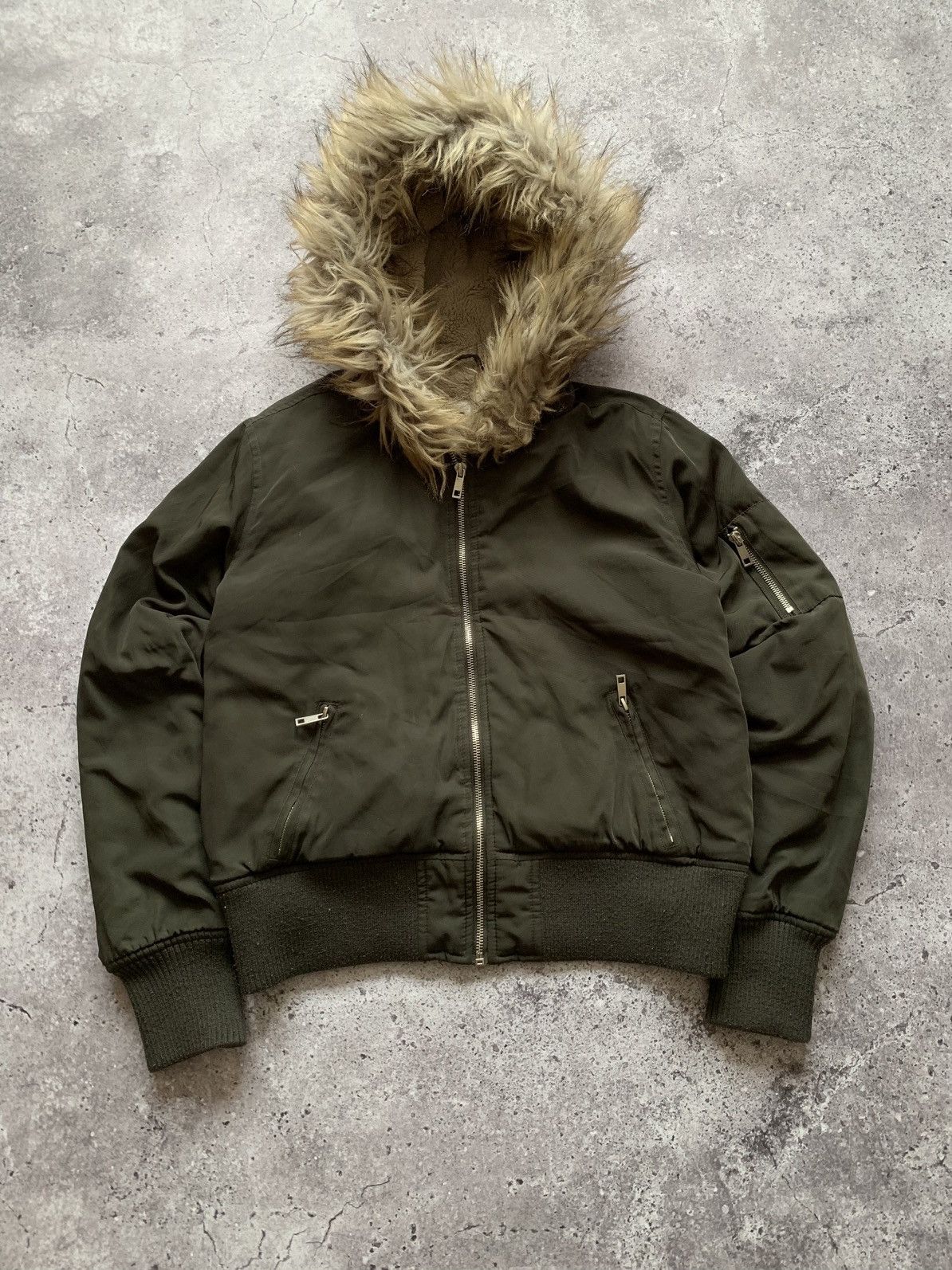If Six Was Nine 🔥HYPE BOMBER MOHAIR Y2K FAUX FUX OPIUM WOMENS JACKET Size M / US 6-8 / IT 42-44 - 2 Thumbnail