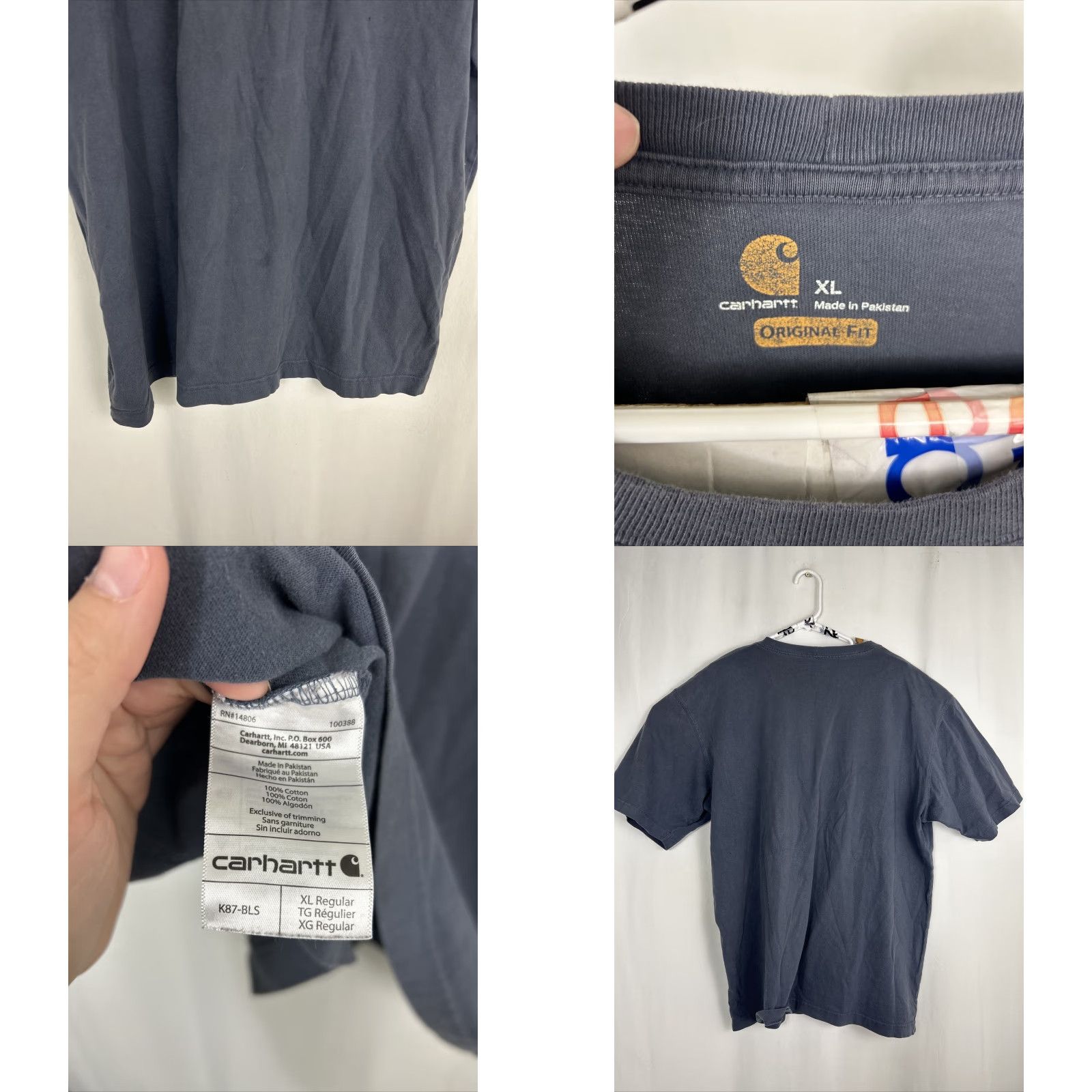 Carhartt Carhartt Mens T-Shirt Gray Pocket Short Sleeve Original Fit XL Size US XL / EU 56 / 4 - 8 Thumbnail