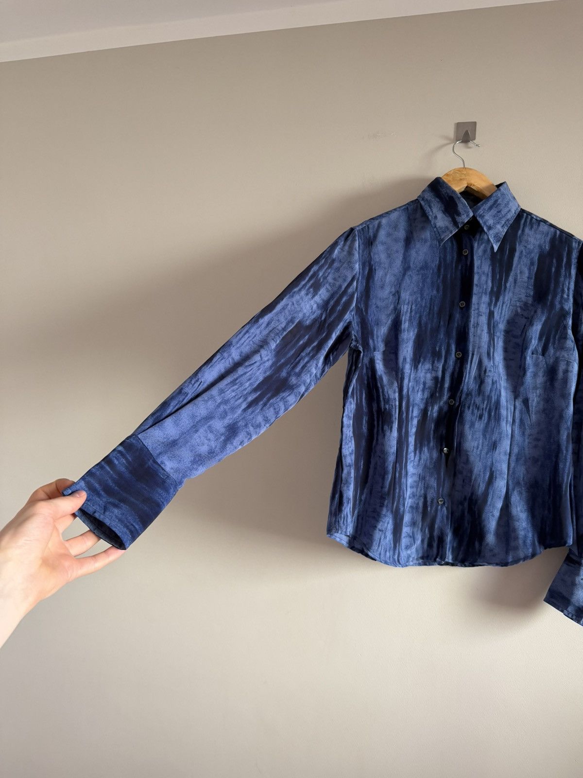 Gianfranco Ferre Vintage Gianfranco Ferré Blue Pattern Shirt Size L / US 10 / IT 46 - 4 Thumbnail