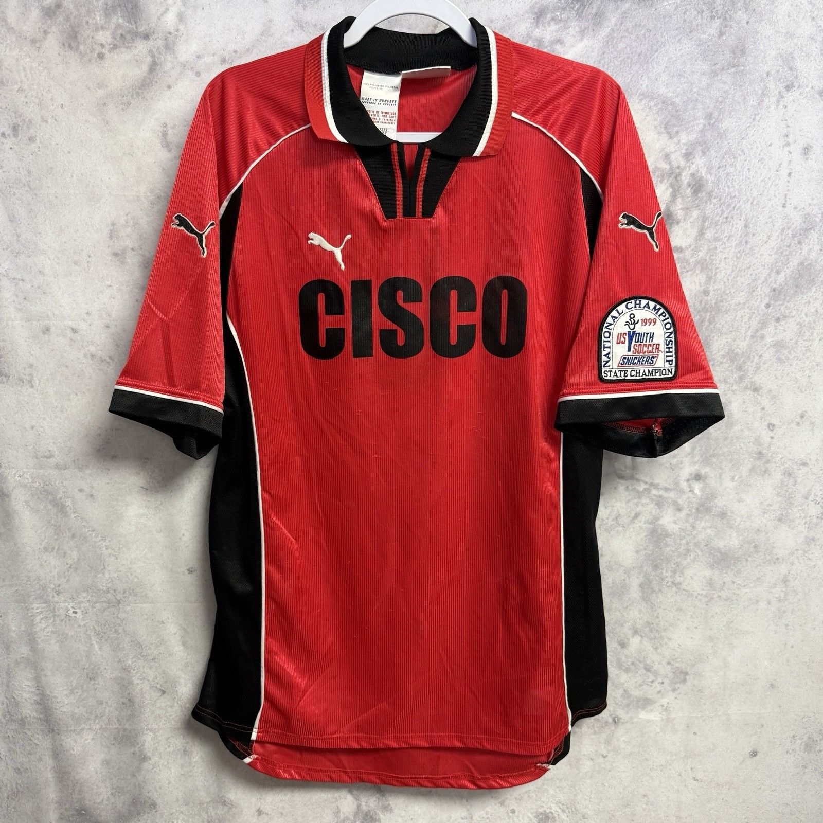 Puma Vintage 90s PUMA Soccer Jersey Mens XL Red Size US XL / EU 56 / 4 - 1 Thumbnail