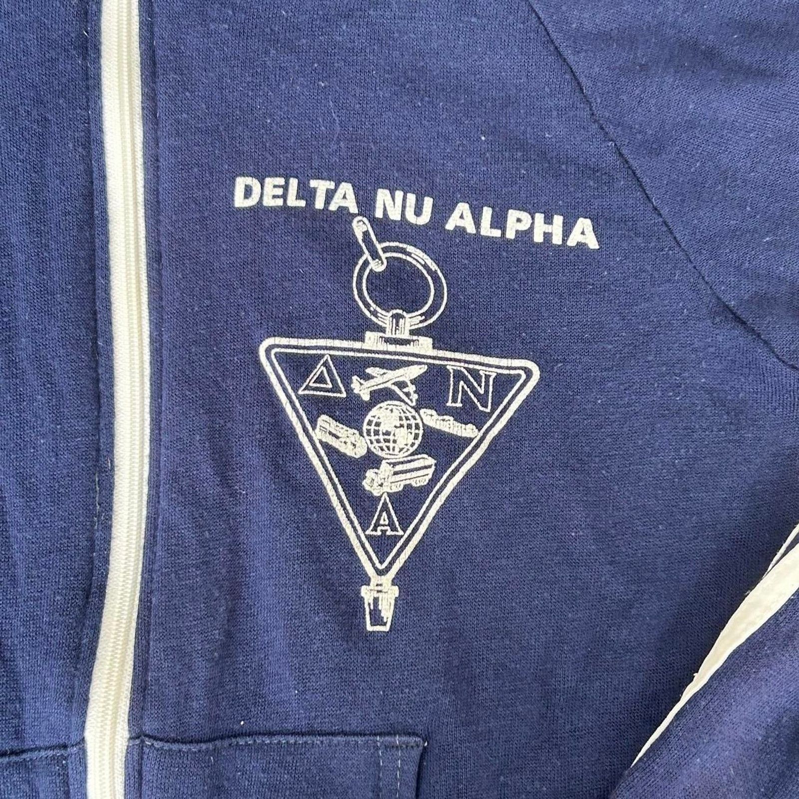 Vintage Vintage 80s Delta Nu Alpha Blue Fraternity Jacket. Sz M Size US M / EU 48-50 / 2 - 2 Thumbnail