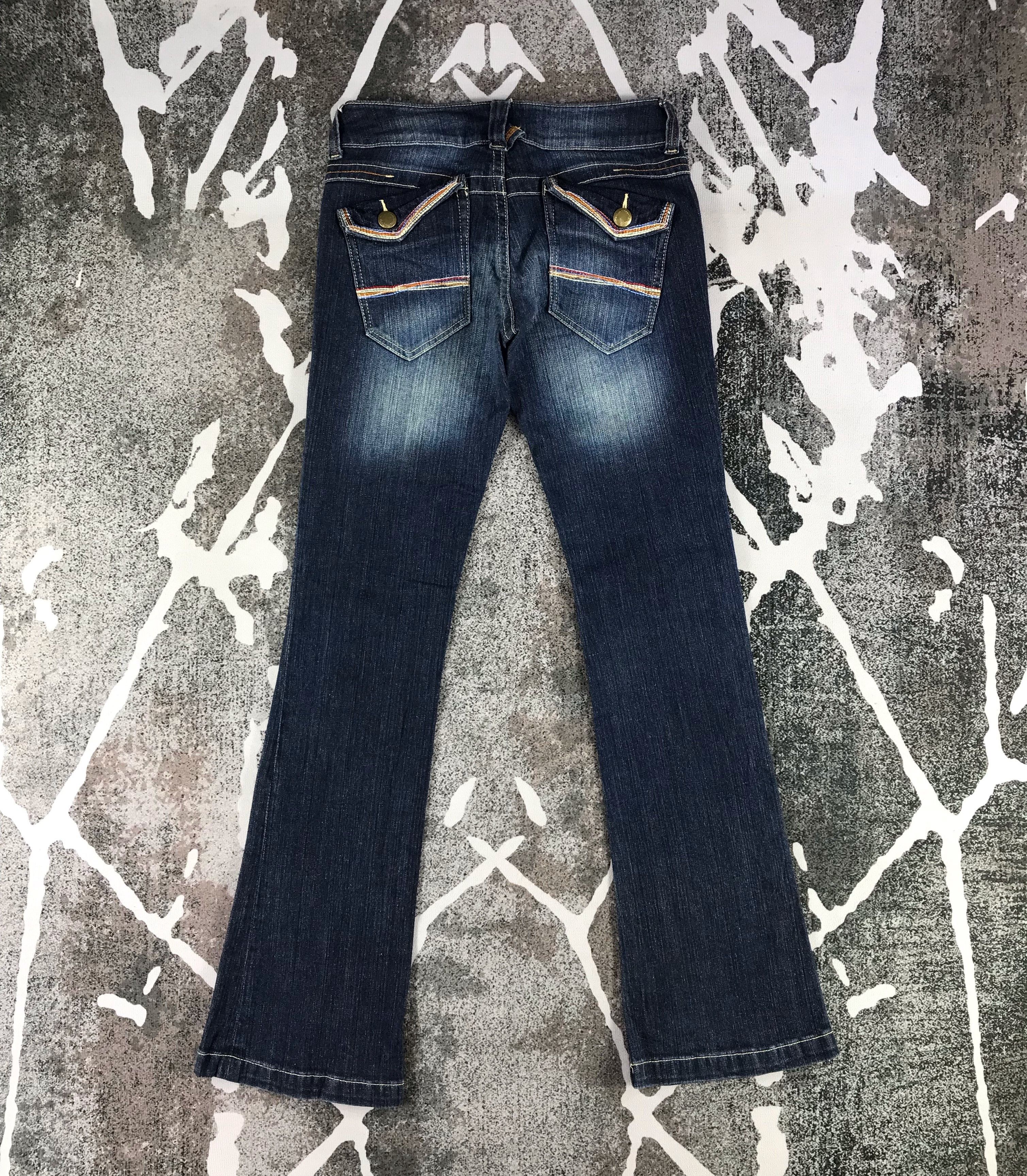 Japanese Brand Double Focus Jeans Faded Blue Flare Denim KJ1315 Size 29" - 2 Thumbnail