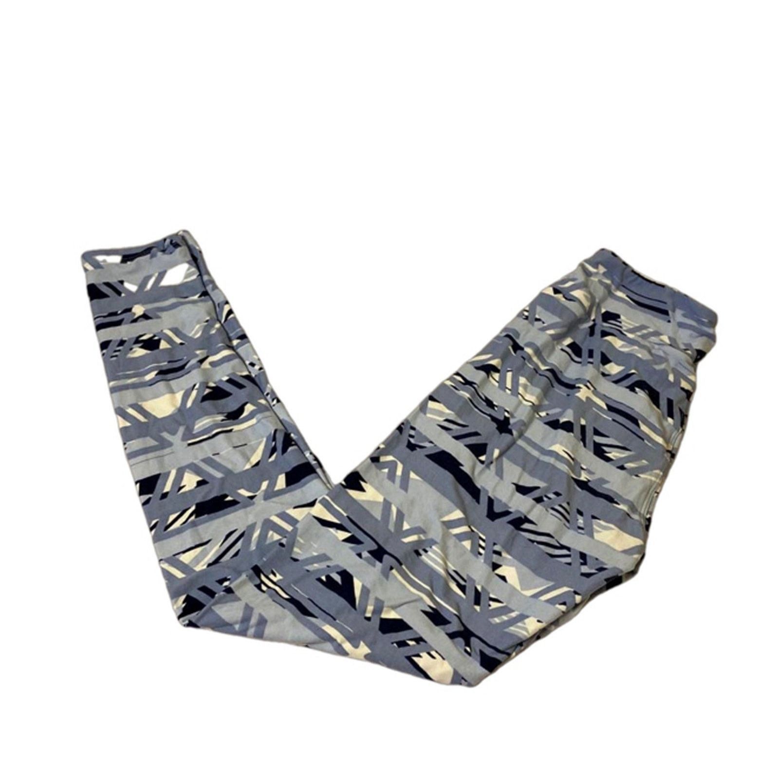 Other LuLaRoe Abstract Print Blue Gray Leggings Women’s Size 41" - 2 Thumbnail