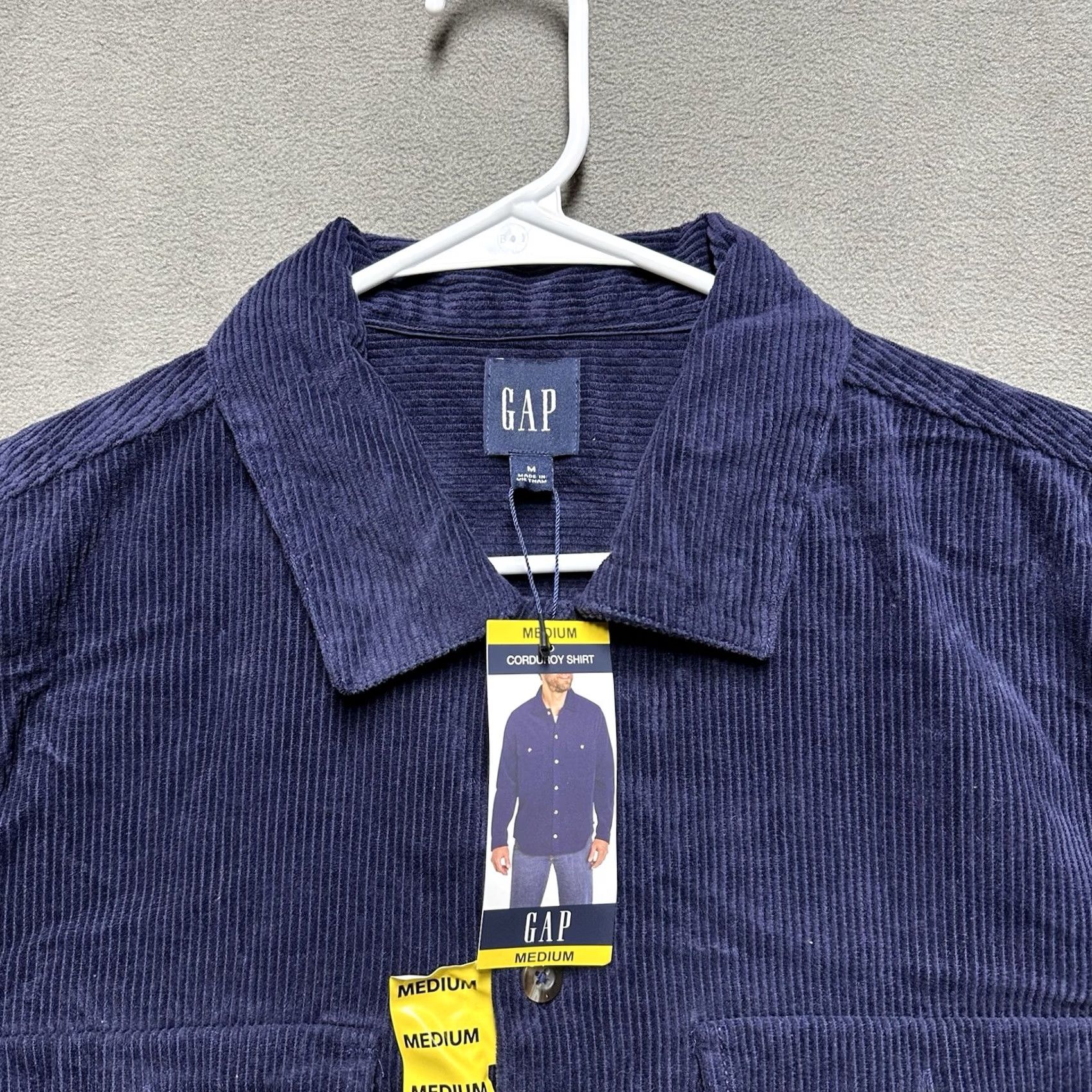 Gap GAP Shirt Mens Medium Eclipse Blue Button Up Corduroy Long Sleeve Size US M / EU 48-50 / 2 - 3 Thumbnail