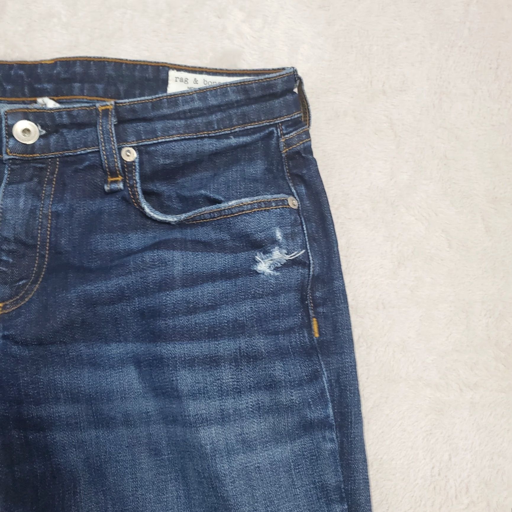 Rag & Bone VINTAGE Rag & Bone Jeans Women 26 Blue Dre Low Rise Slim Boyfriend Denim Distressed 29x29 5-Pocket Design Womens Size 26" / US 2 / IT 38 - 6 Thumbnail