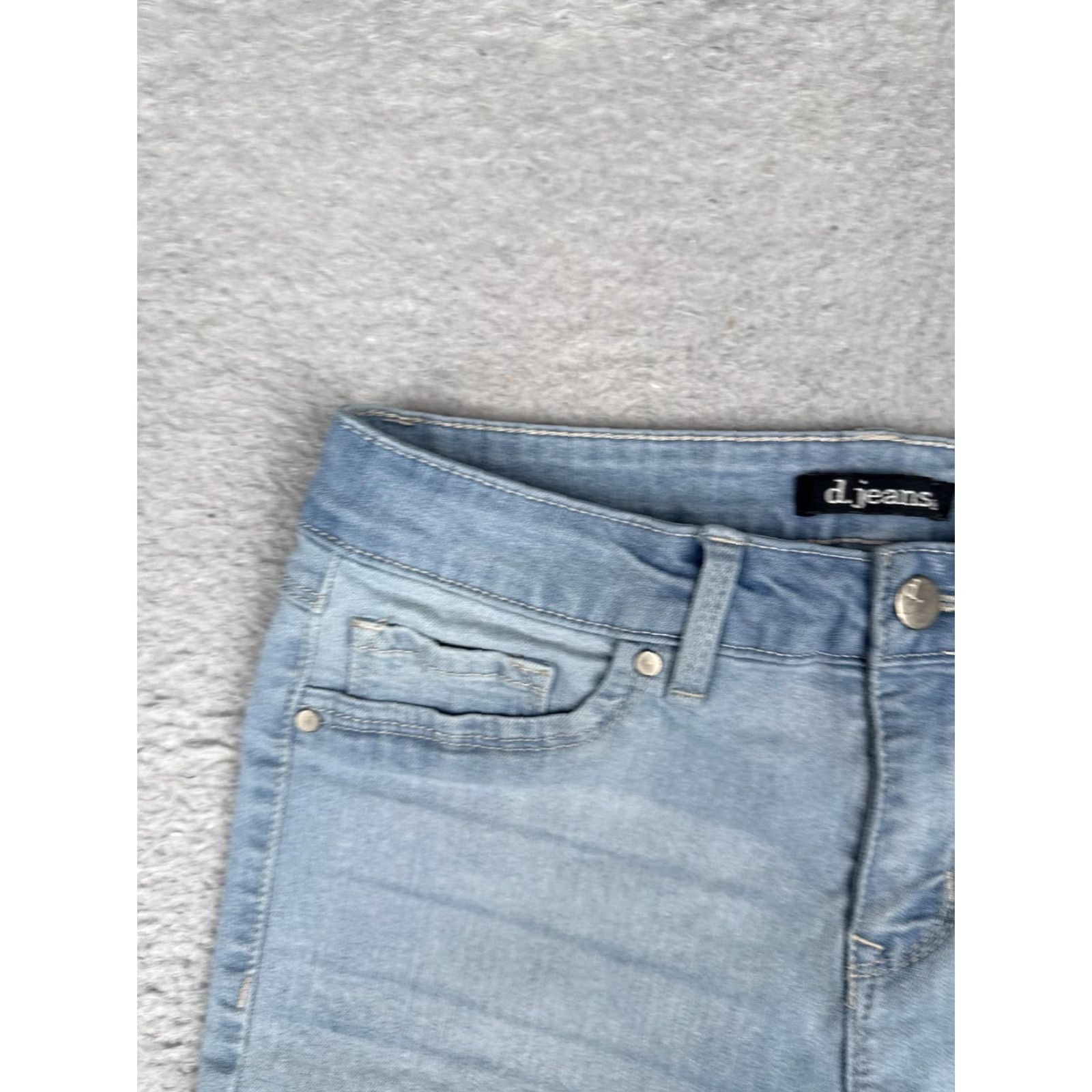 Denime D. Jeans Shorts Womens 4 Blue Denim Cut-Off Raw Hem Stretch Mid Rise Casual 25x2 Size 27" / US 4 / IT 40 - 4 Thumbnail
