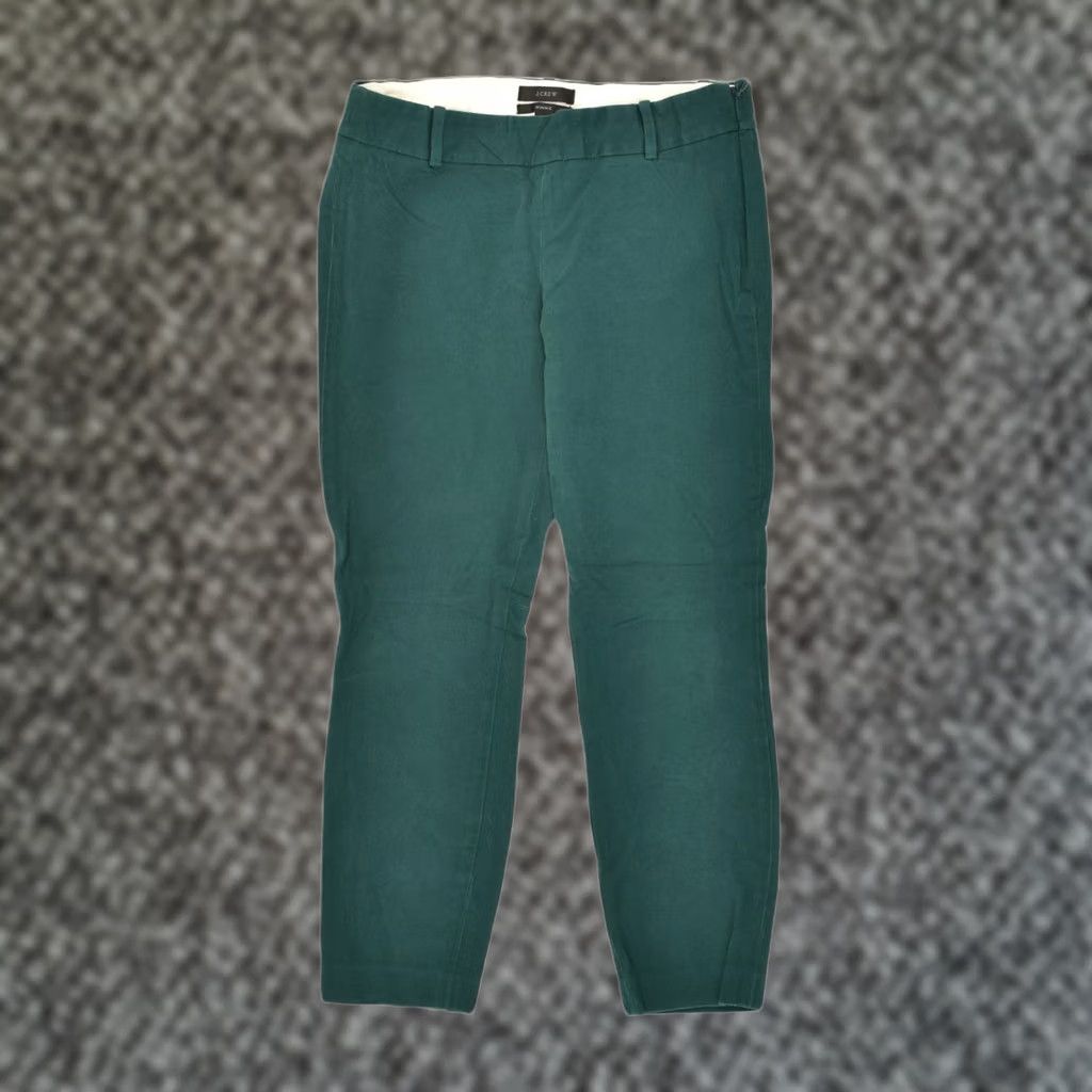 J.Crew J. CREW Womens Minnie Slim Casual Trousers Green Cotton US 2 XS W30 L25 Size 26" / US 2 / IT 38 - 1 Thumbnail