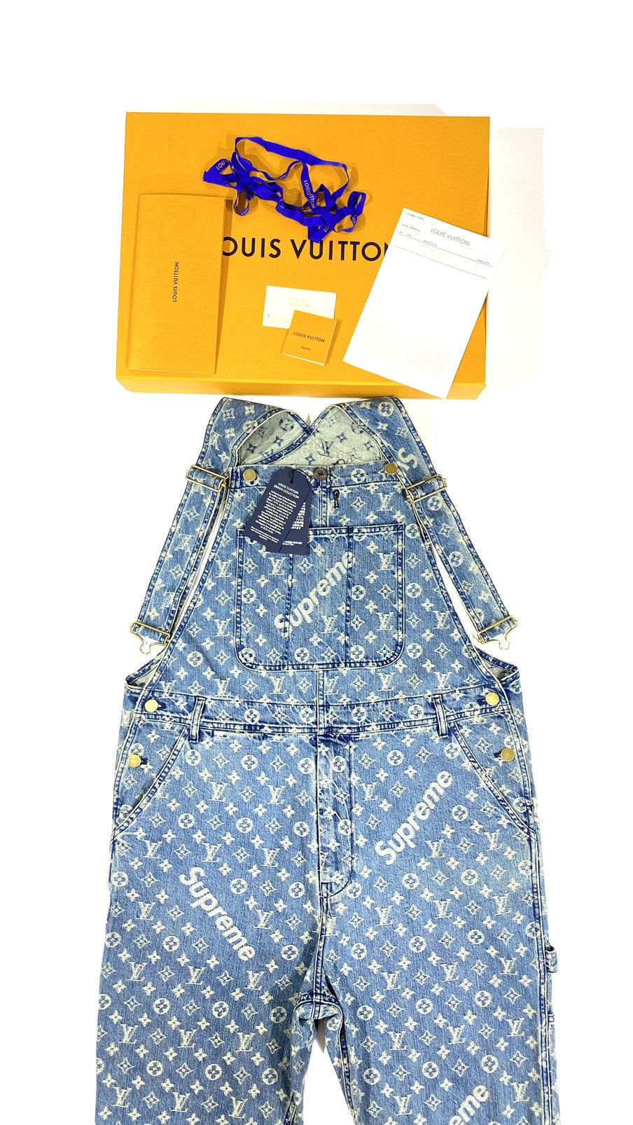 Louis Vuitton × Supreme Louis Vuitton X Supreme 32 Overall blue monogram denim Size US 32 / EU 48 - 3 Thumbnail