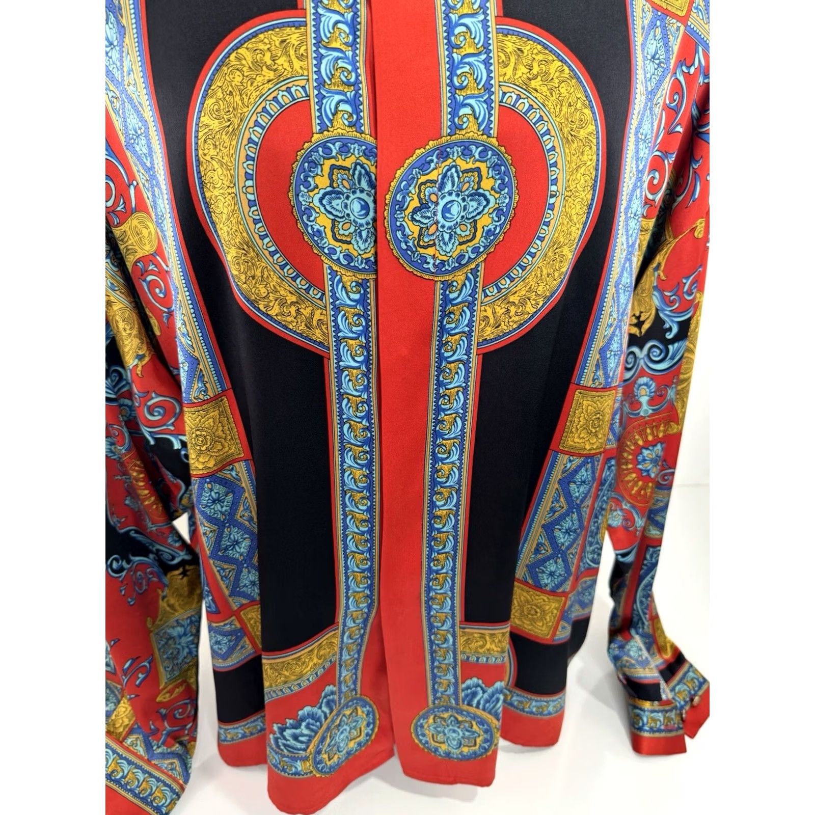 Vintage CREME DE SILK - SILK - BAROQUE Paisley Mens 2XL Shirt Size US XXL / EU 58 / 5 - 4 Thumbnail
