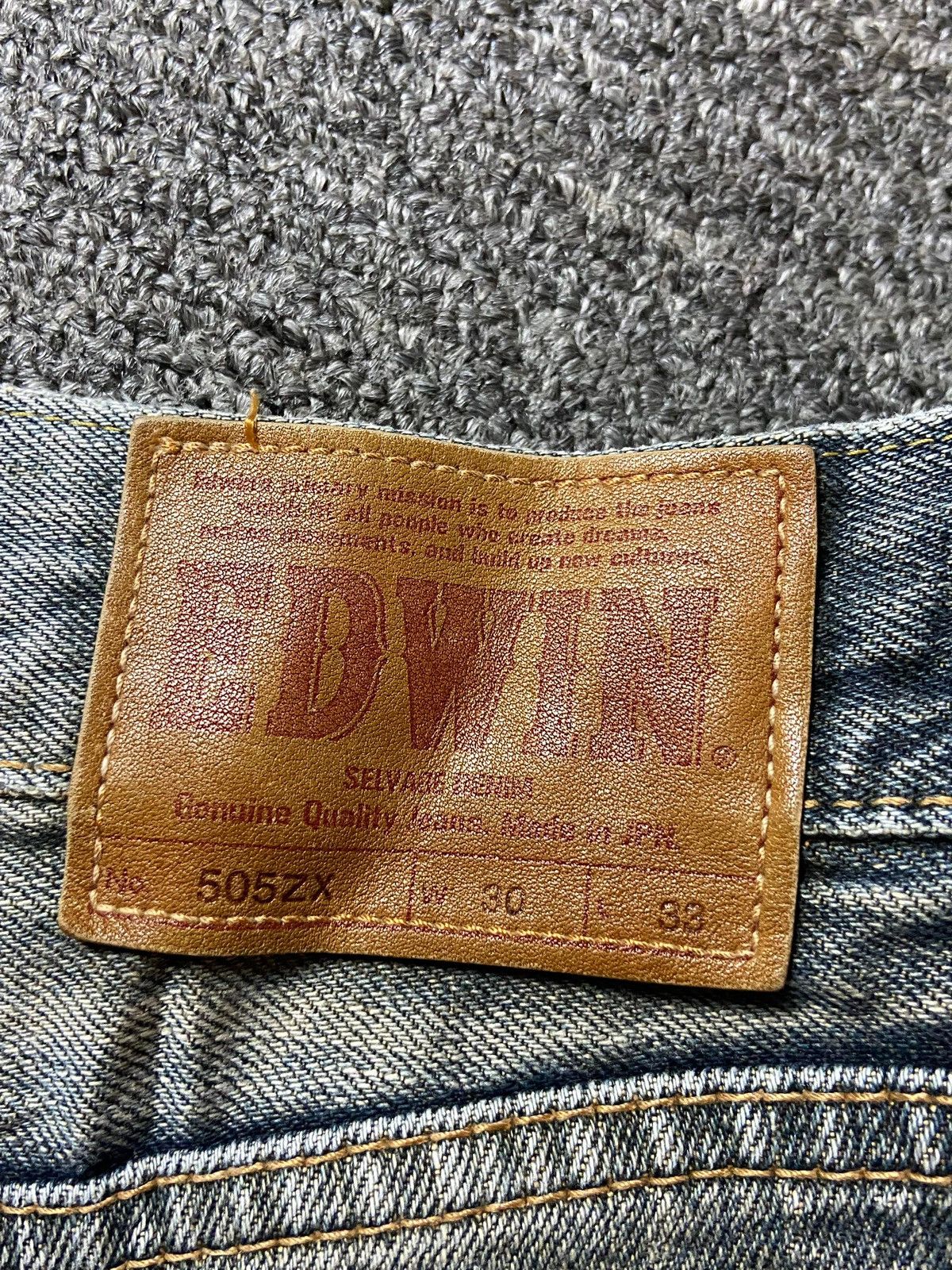 Edwin × Vintage Vintage EDWIN 505 Distressed Denim Jeans (122) Size US 32 / EU 48 - 3 Thumbnail